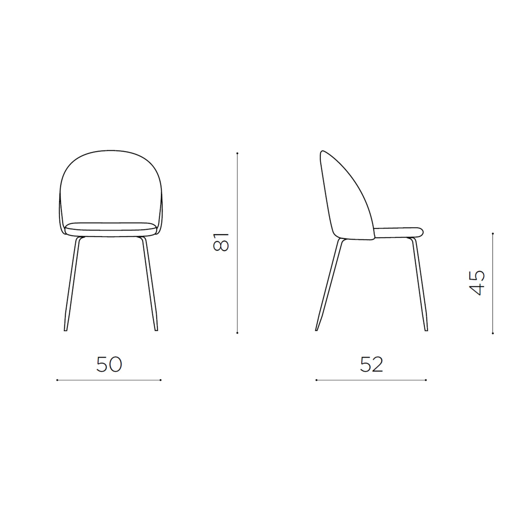 Sedia rivestita in tessuto imbottito<span>Giallo KARA</span> - immagine 5