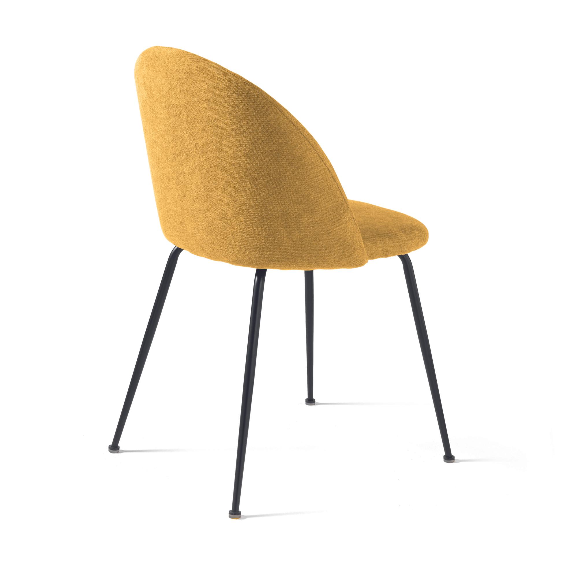 Sedia rivestita in tessuto imbottito<span>Giallo KARA</span> - immagine 3