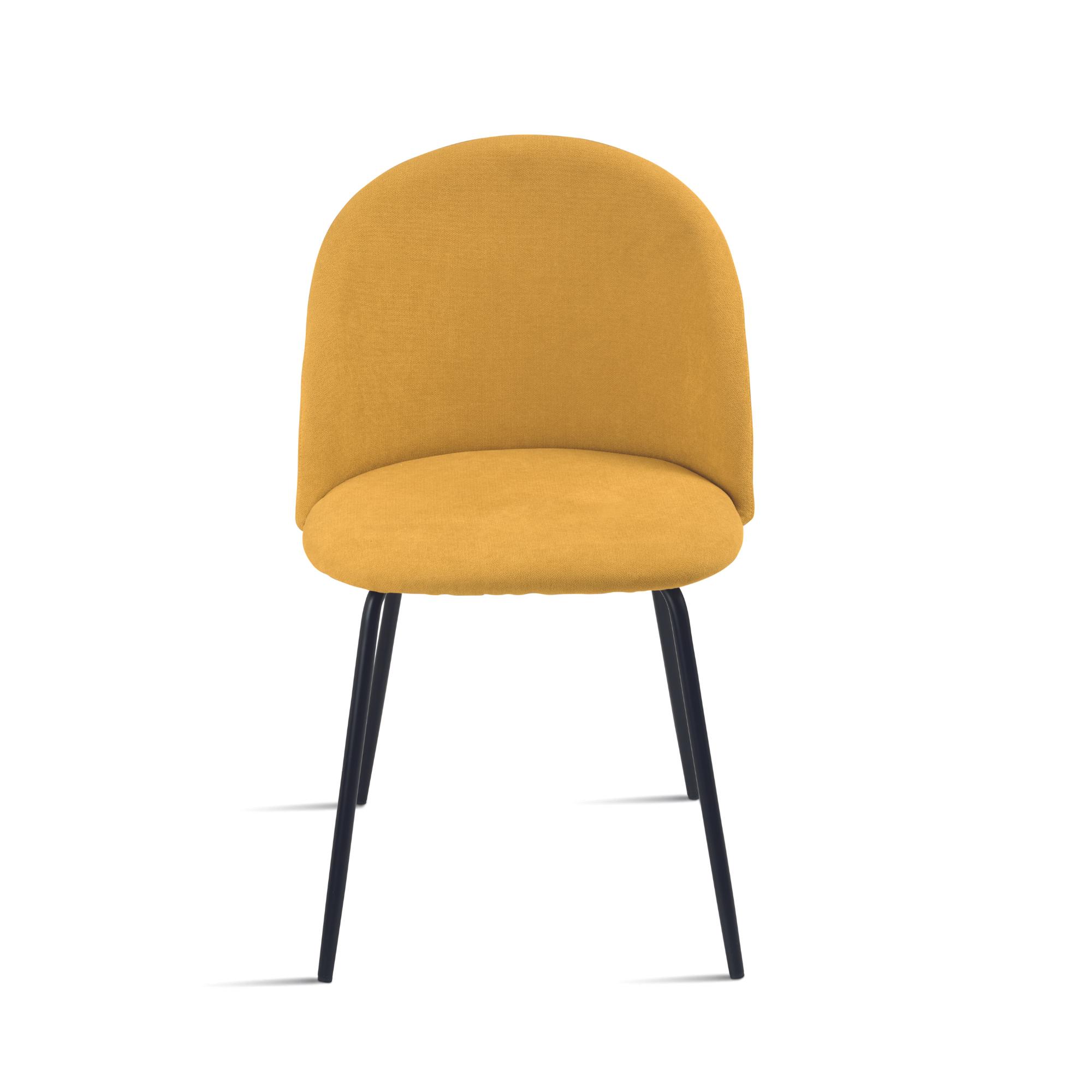 Sedia rivestita in tessuto imbottito<span>Giallo KARA</span> - immagine 2