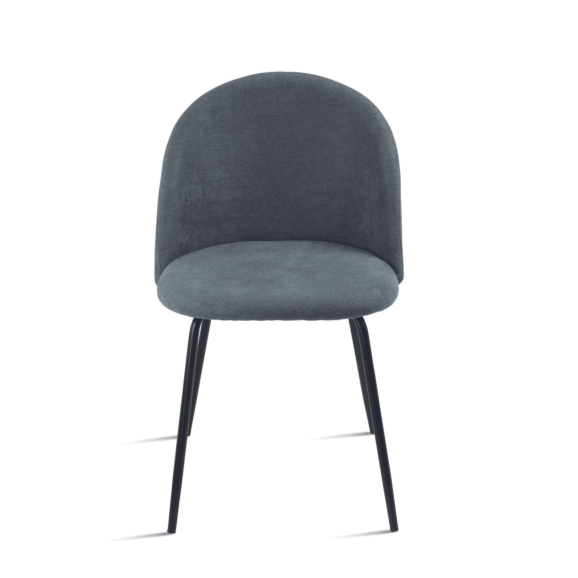 Sedia rivestita in tessuto imbottito <span>Antracite KARA</span> - immagine 2