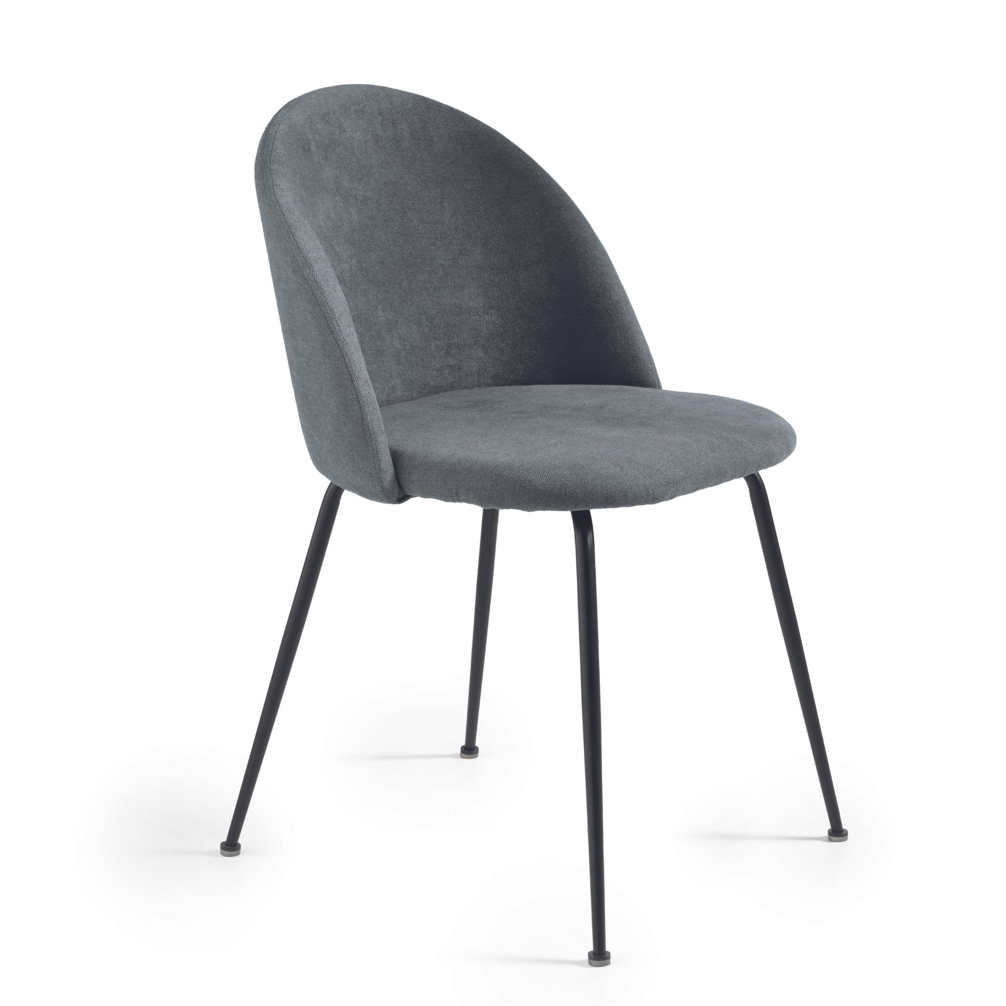 Sedia rivestita in tessuto imbottito <span>Antracite KARA</span>