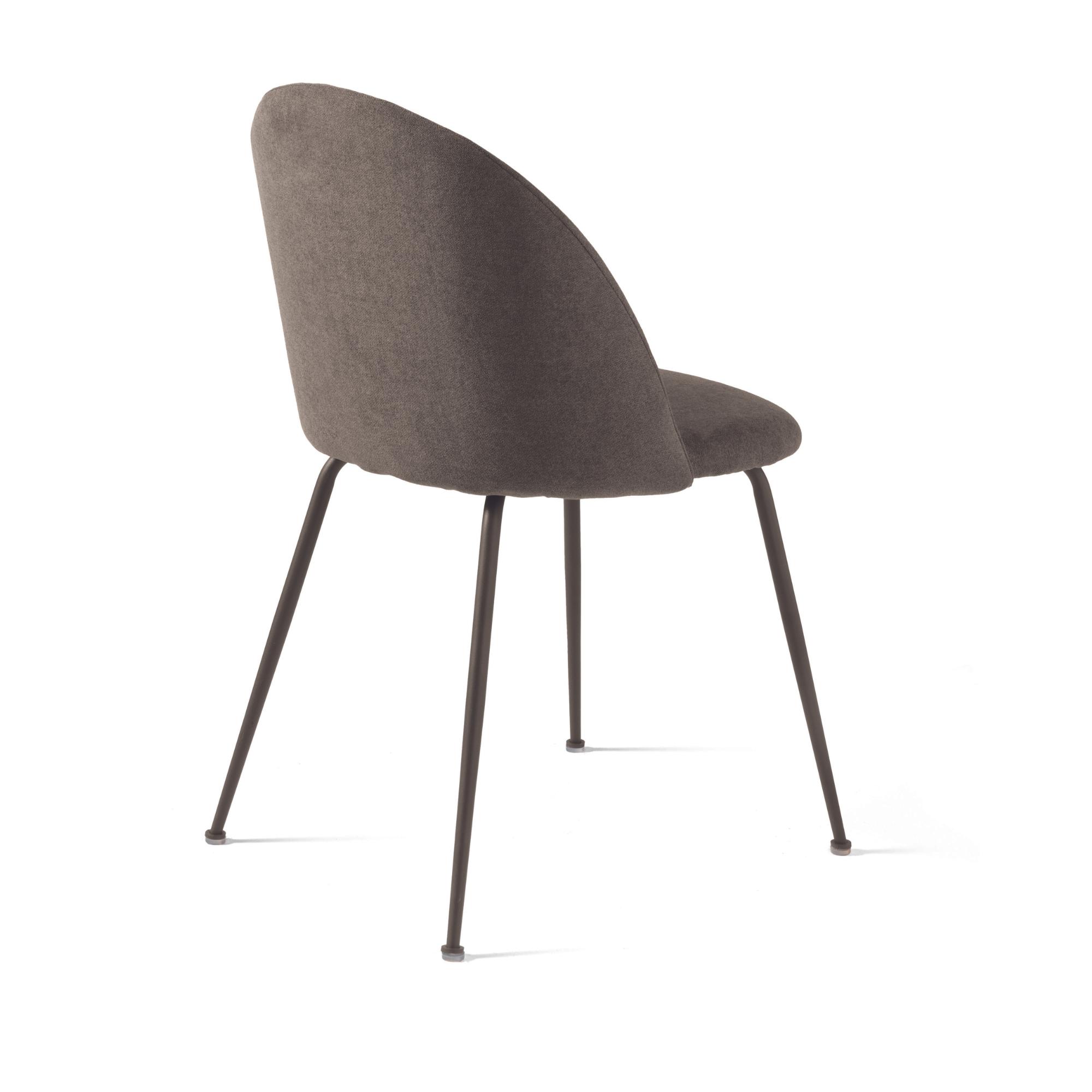 Sedia rivestita in tessuto imbottito <span>Marrone KARA</span> - immagine 3