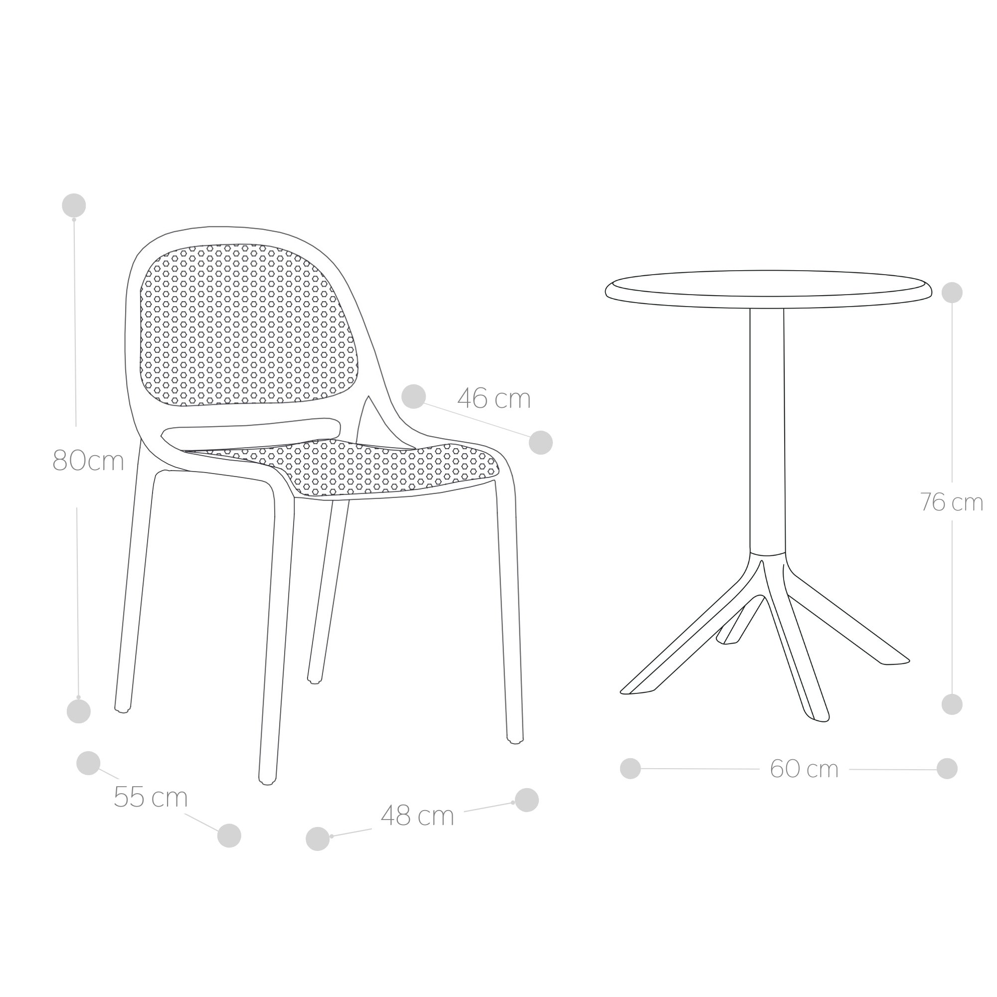 Set Bistrot Esterno <span>Tavolino e 2 sedie GAP</span> - immagine 6