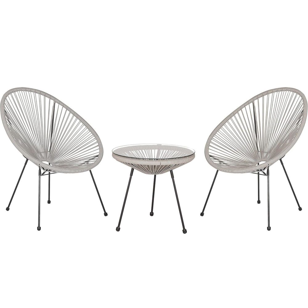 Set da esterno effetto vimini grigio Praia