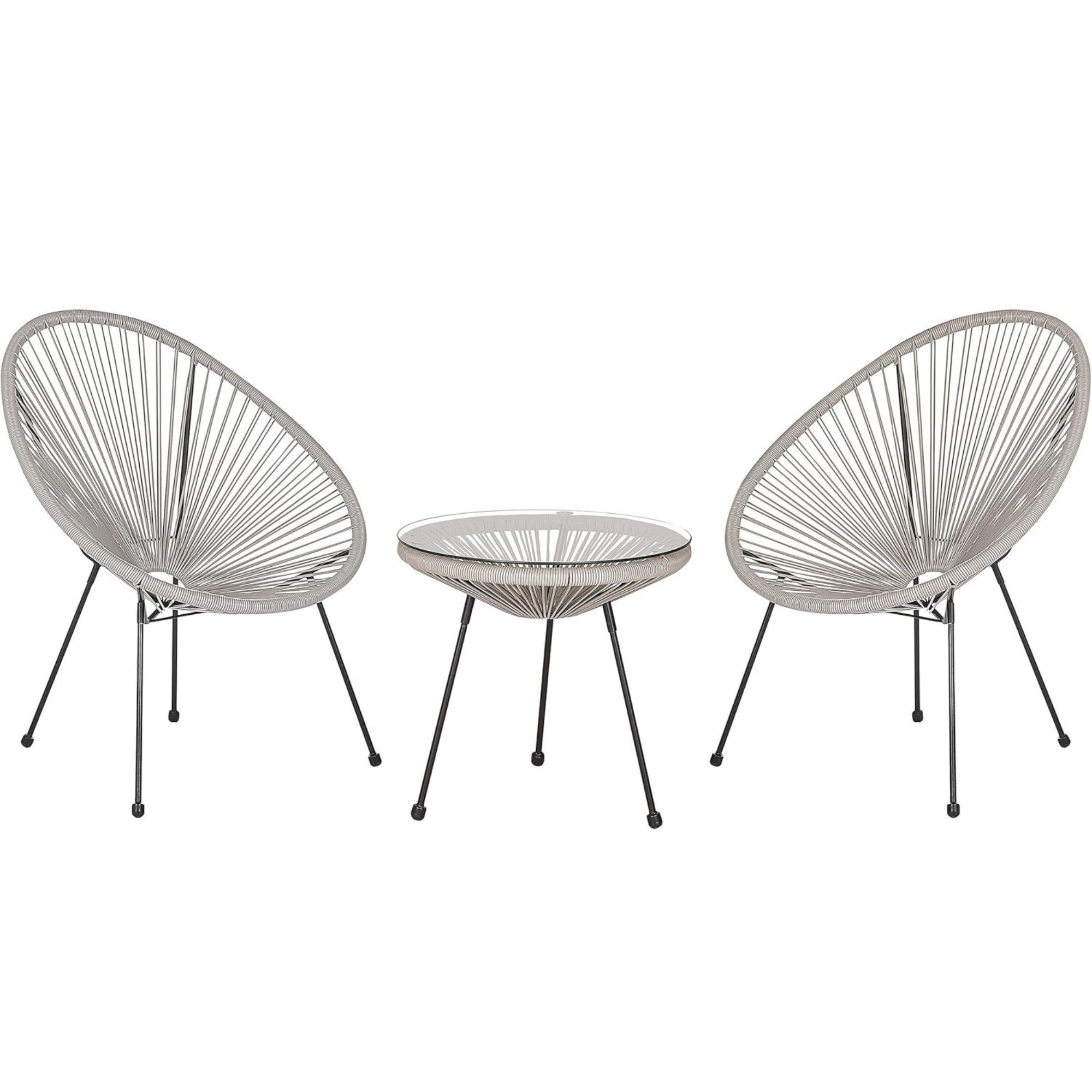 Set da esterno effetto vimini grigio Praia