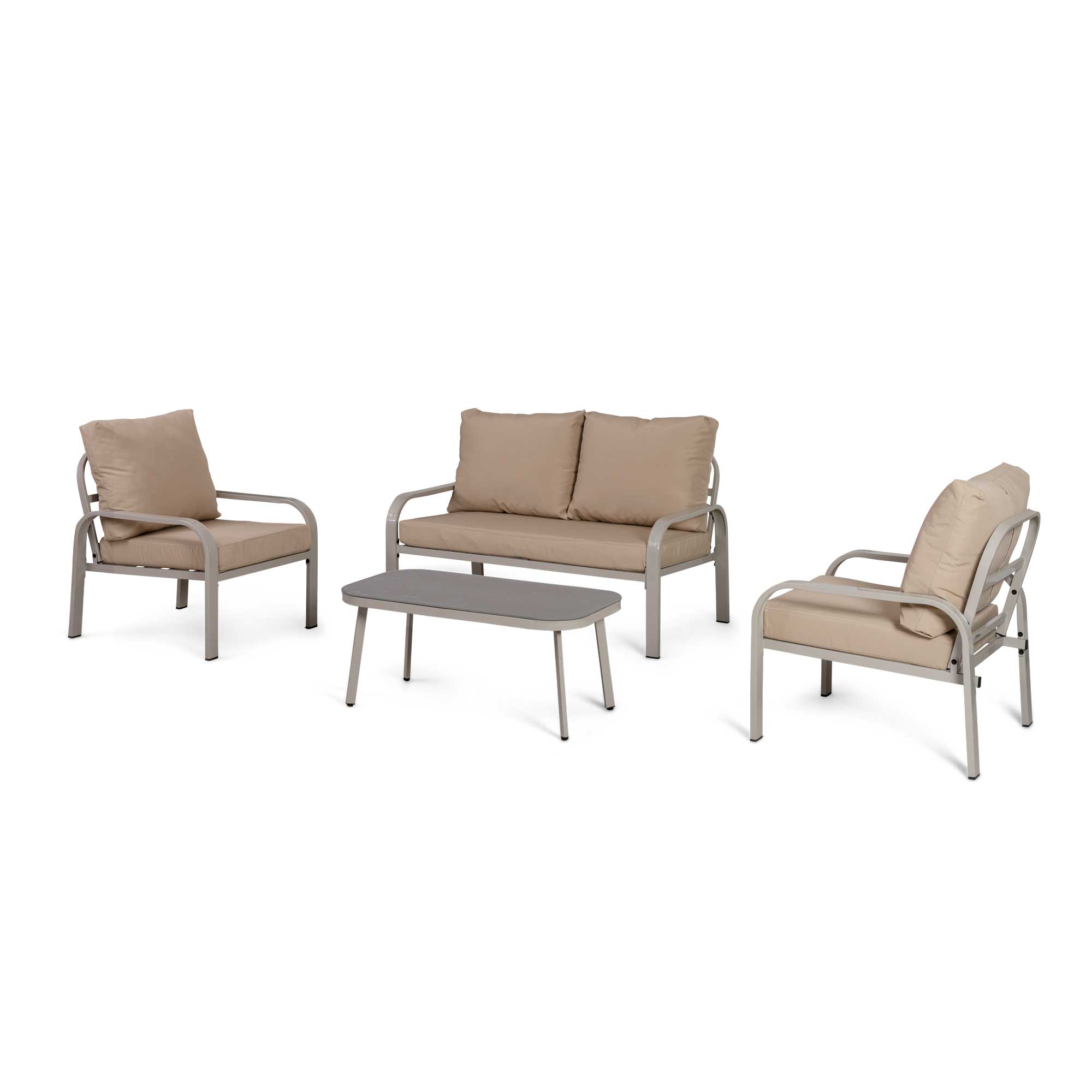 Set da esterno metallo tortora Lagos