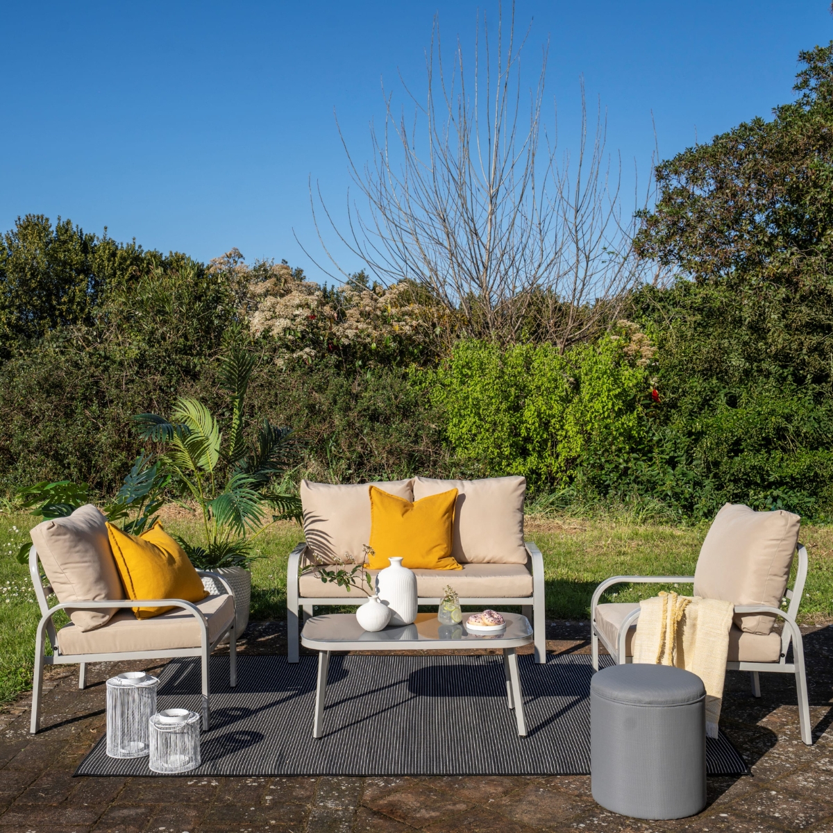 Set da esterno metallo tortora Lagos - immagine 2