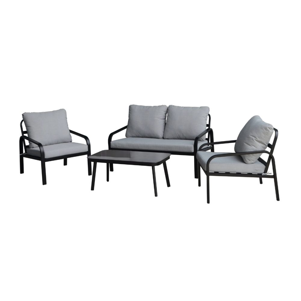 Set da esterno metallo antracite Lagos