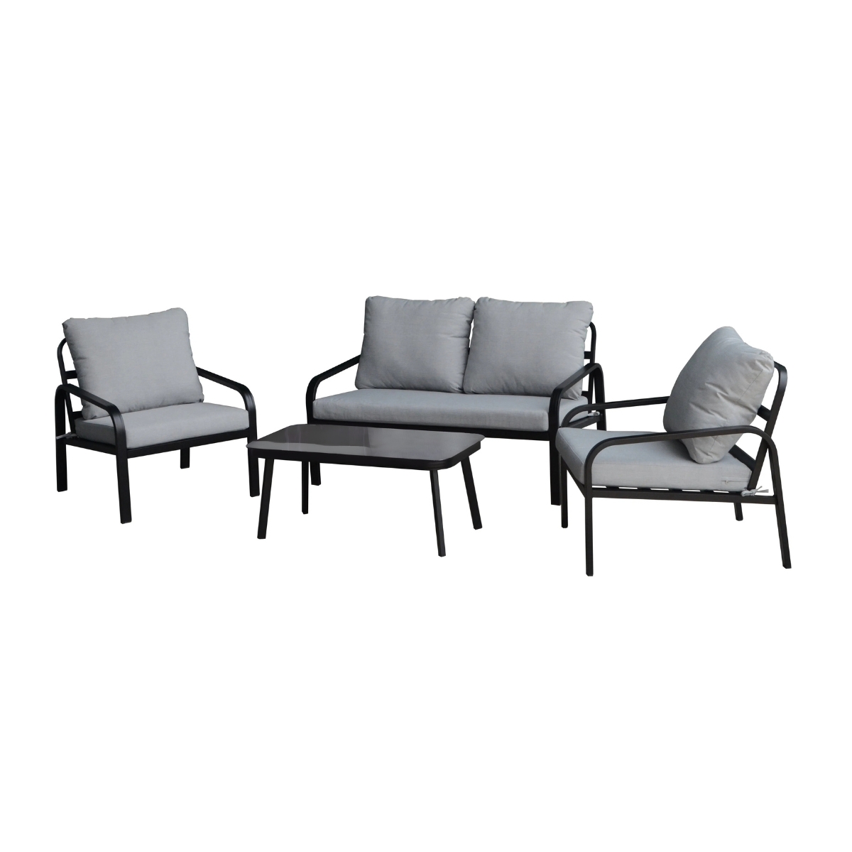 Set da esterno metallo antracite Lagos