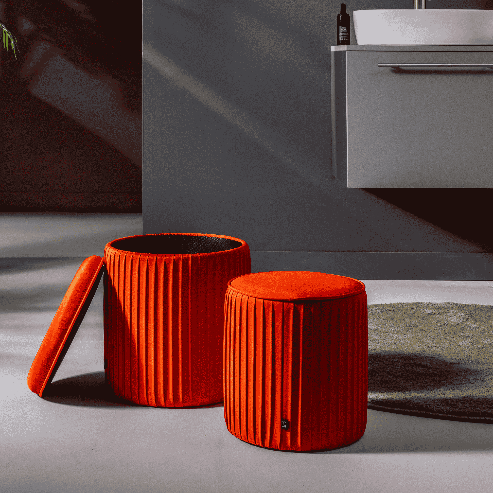 Set di 2 pouf impermeabili Tik Tak Corallo - immagine 3
