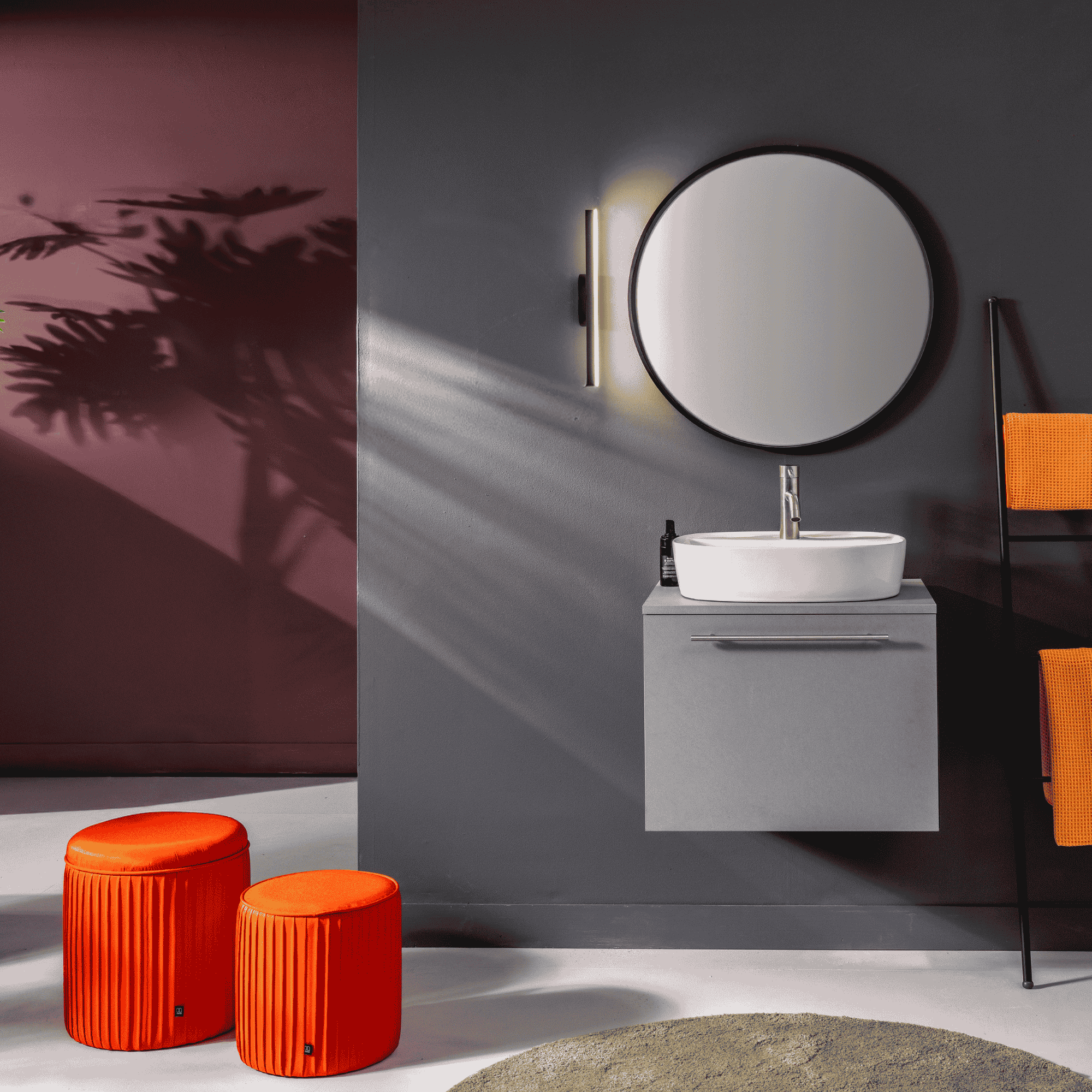 Set di 2 pouf impermeabili Tik Tak Corallo - immagine 4