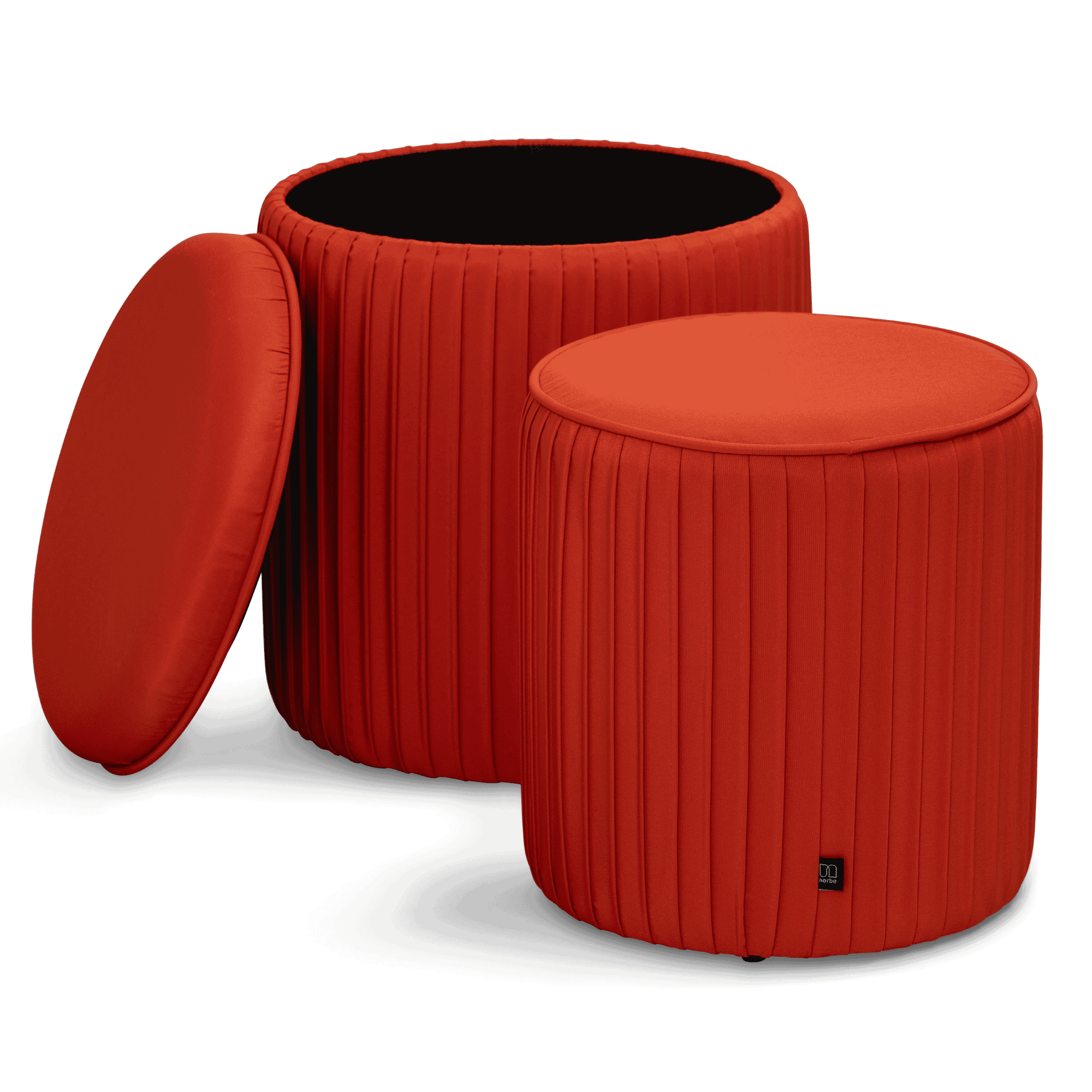 Set di 2 pouf impermeabili Tik Tak Corallo