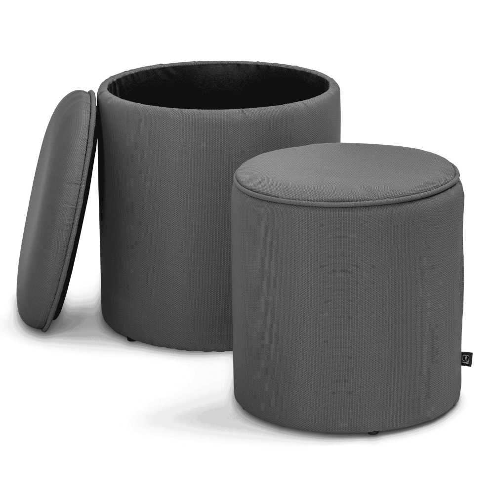 Set di 2 pouf Contenitori impermeabile <span>Milo Grigio</span>