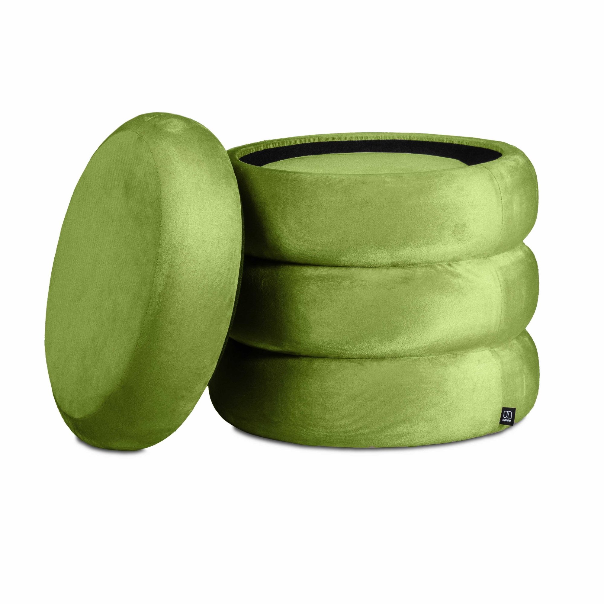 Set di 2 pouf contenitori in velluto <span>Twirly Verde</span> - immagine 4