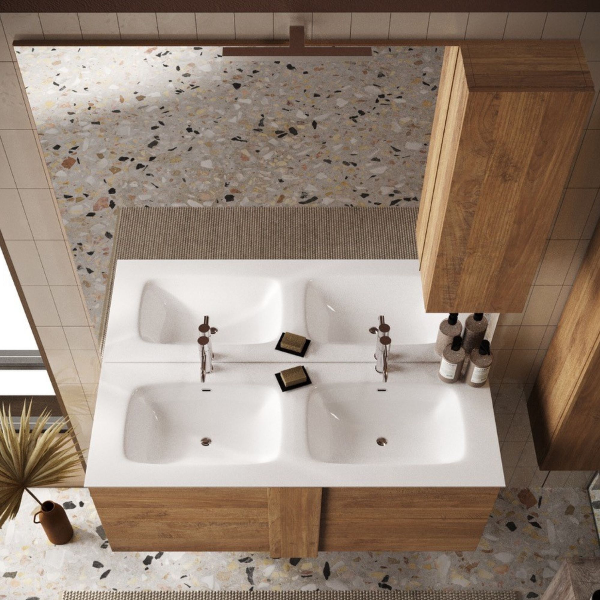 Specchiera con colonna e luce led 120x110x18 <span>BLOOM</span> - immagine 3