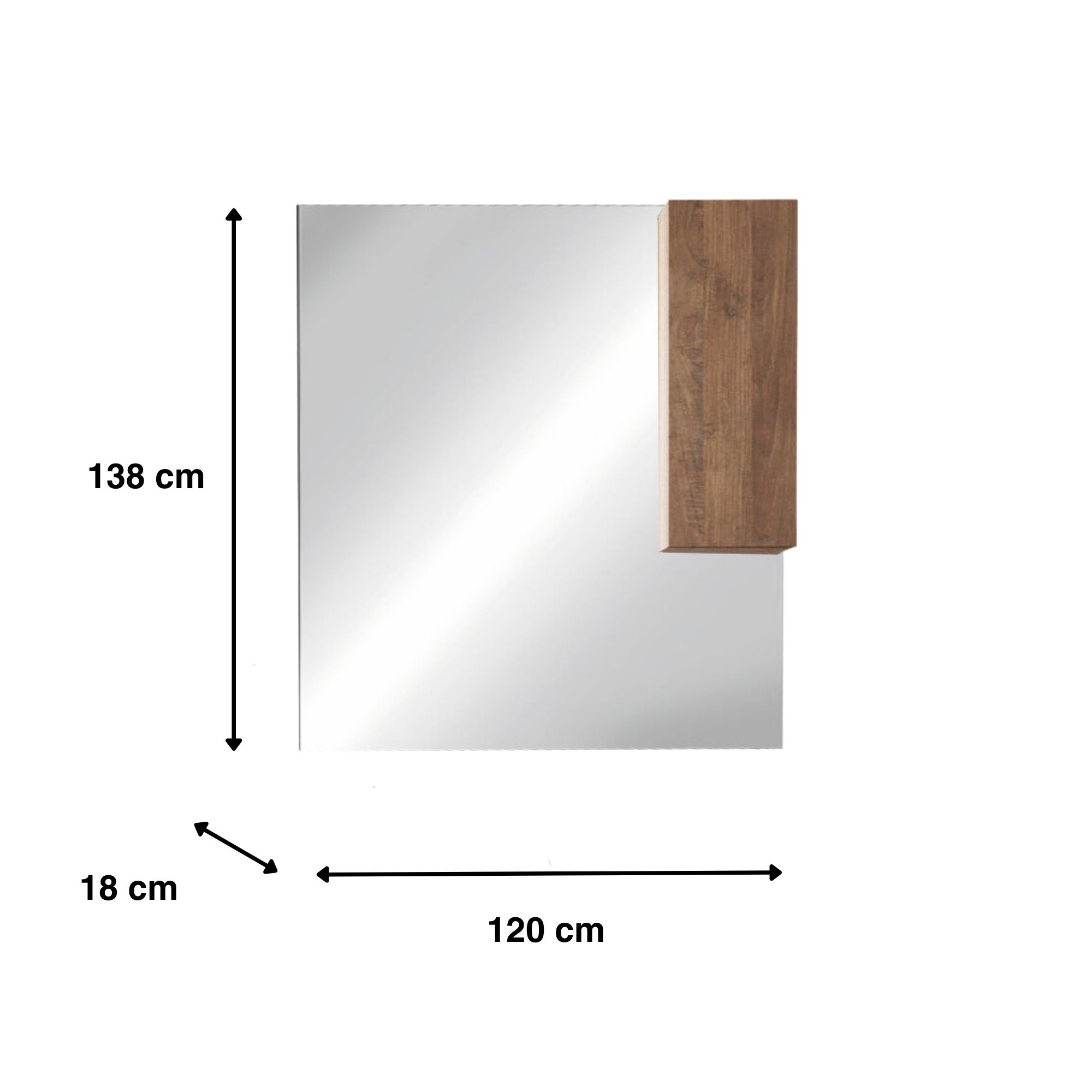 Specchiera con colonna e luce led 120x110x18 <span>BLOOM</span> - immagine 2