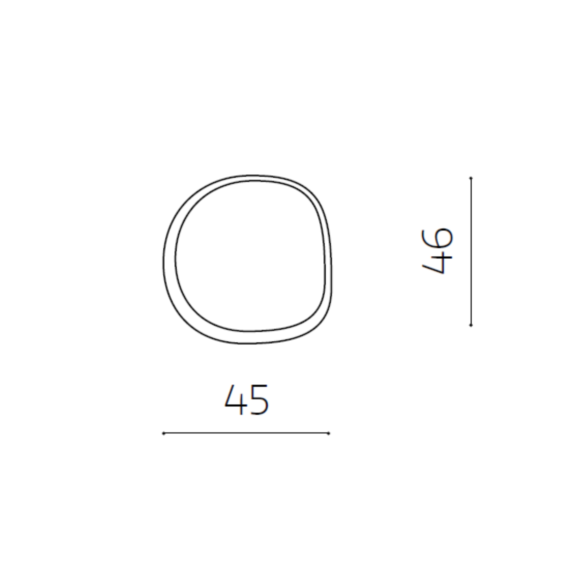 Specchio irregolare con cornice 45 cm <span>Fumè ILLUSIO</span> - immagine 3