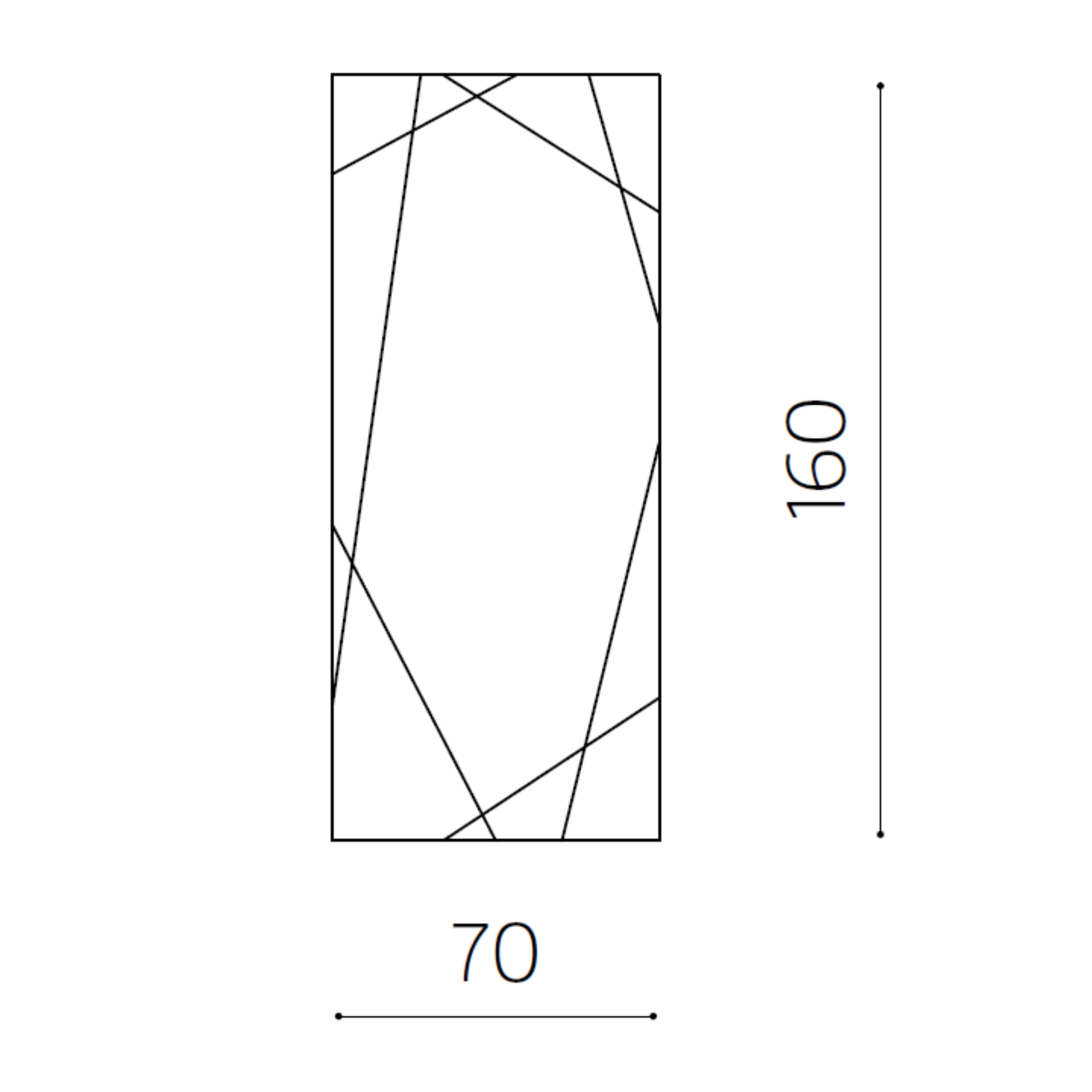 Specchio rettangolare 70x160 cm <span>Argento KAIROS</span> - immagine 4
