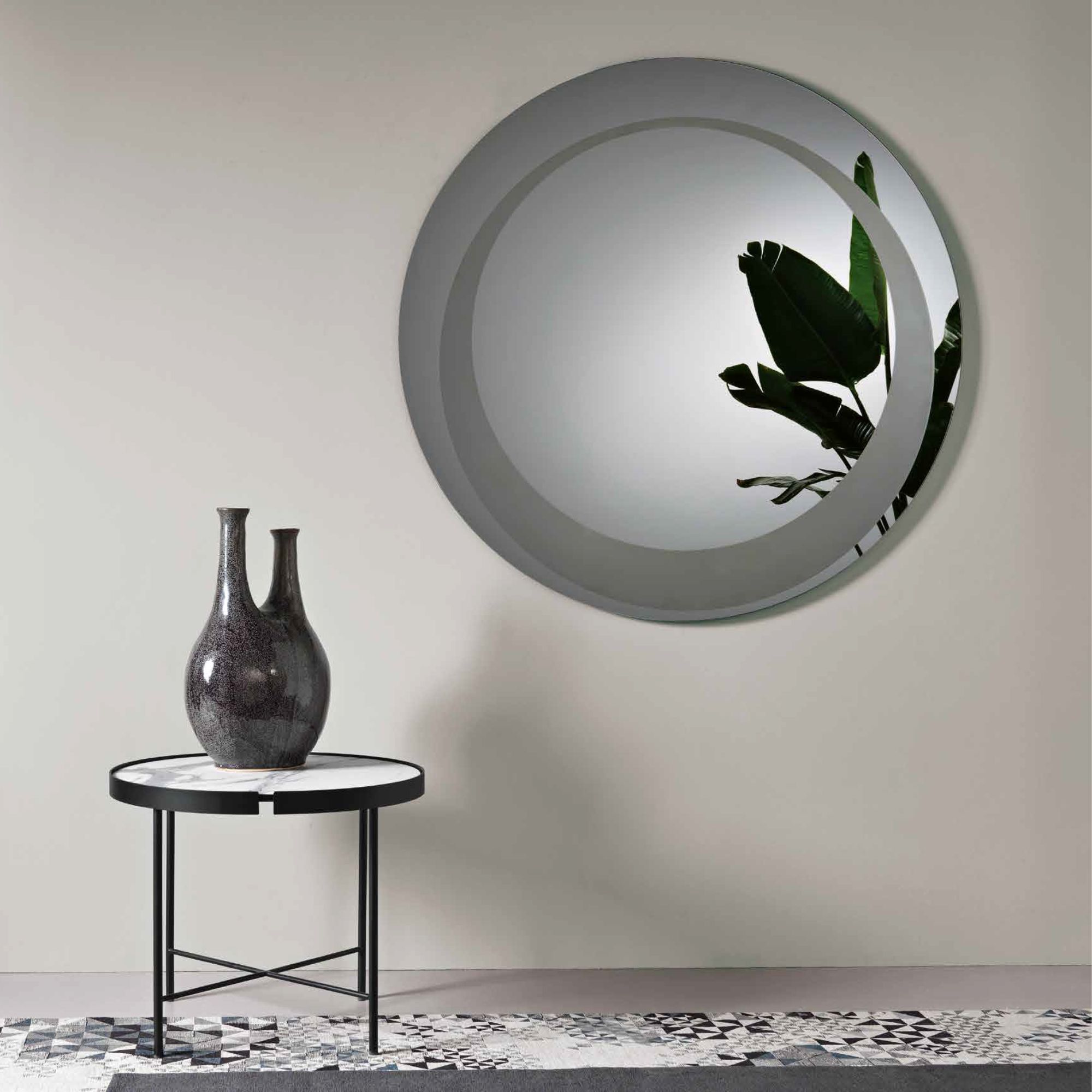 Specchio rotondo con decorazione 90 cm <span>Fumè NARCISO</span> - immagine 2