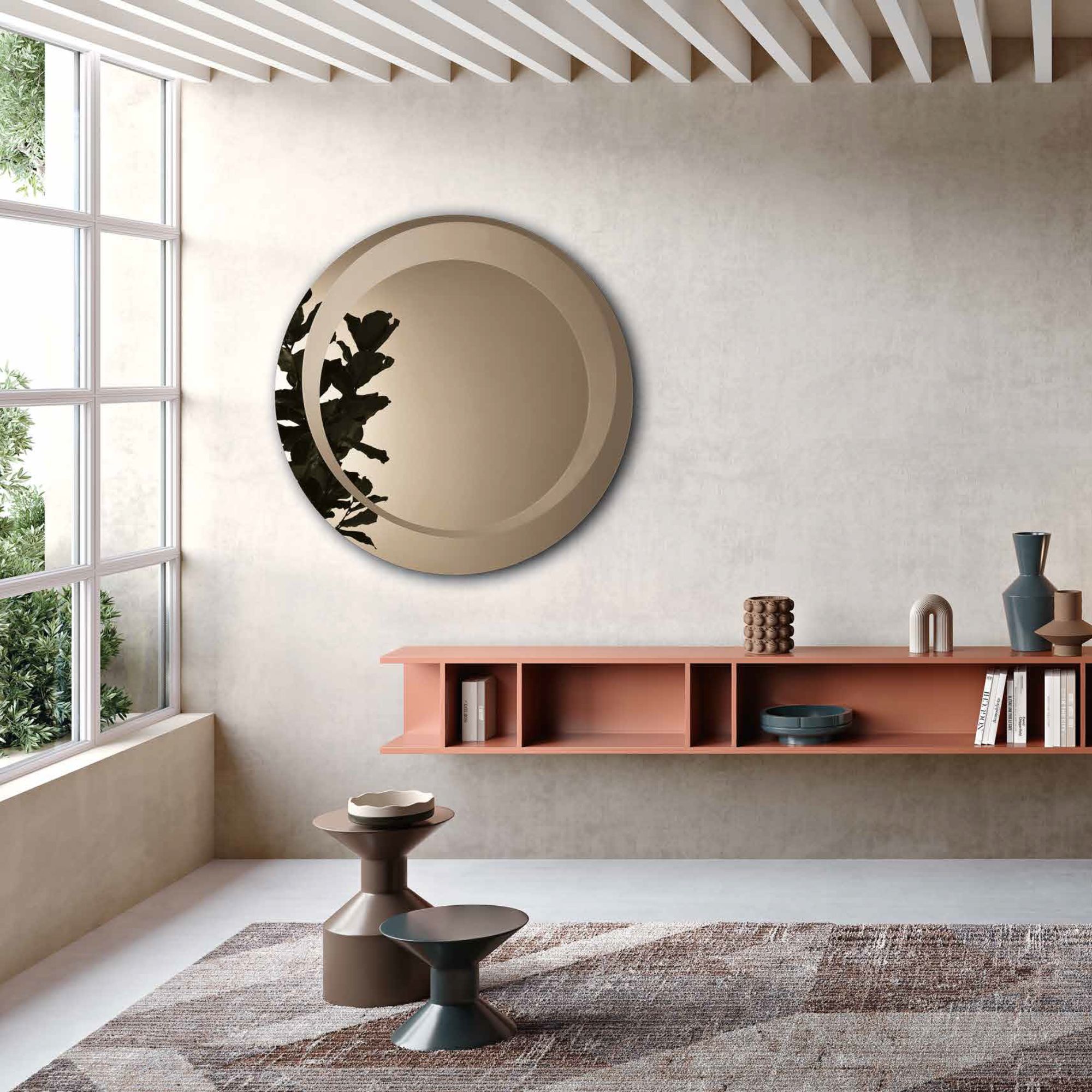 Specchio rotondo con decorazione 90 cm <span>Bronzo NARCISO</span> - immagine 2