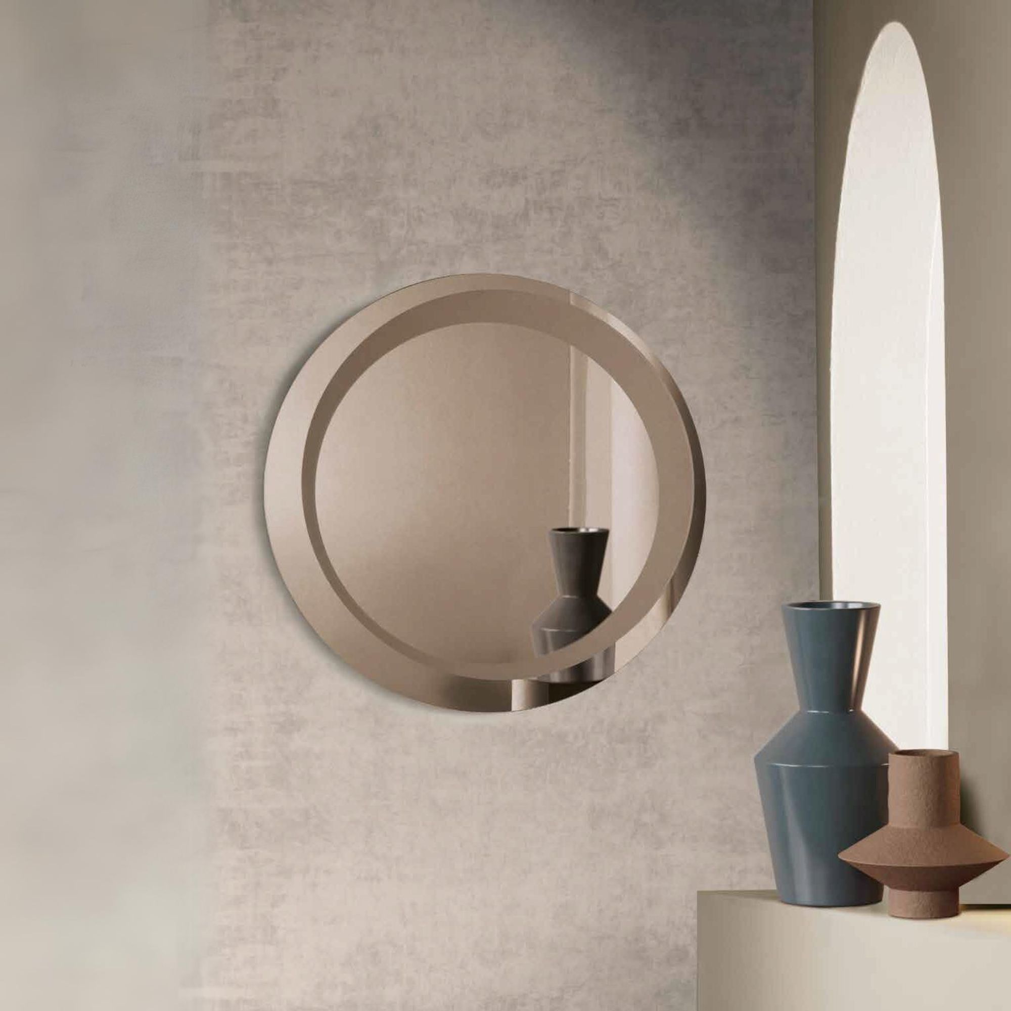 Specchio rotondo con decorazione 90 cm <span>Bronzo NARCISO</span> - immagine 3