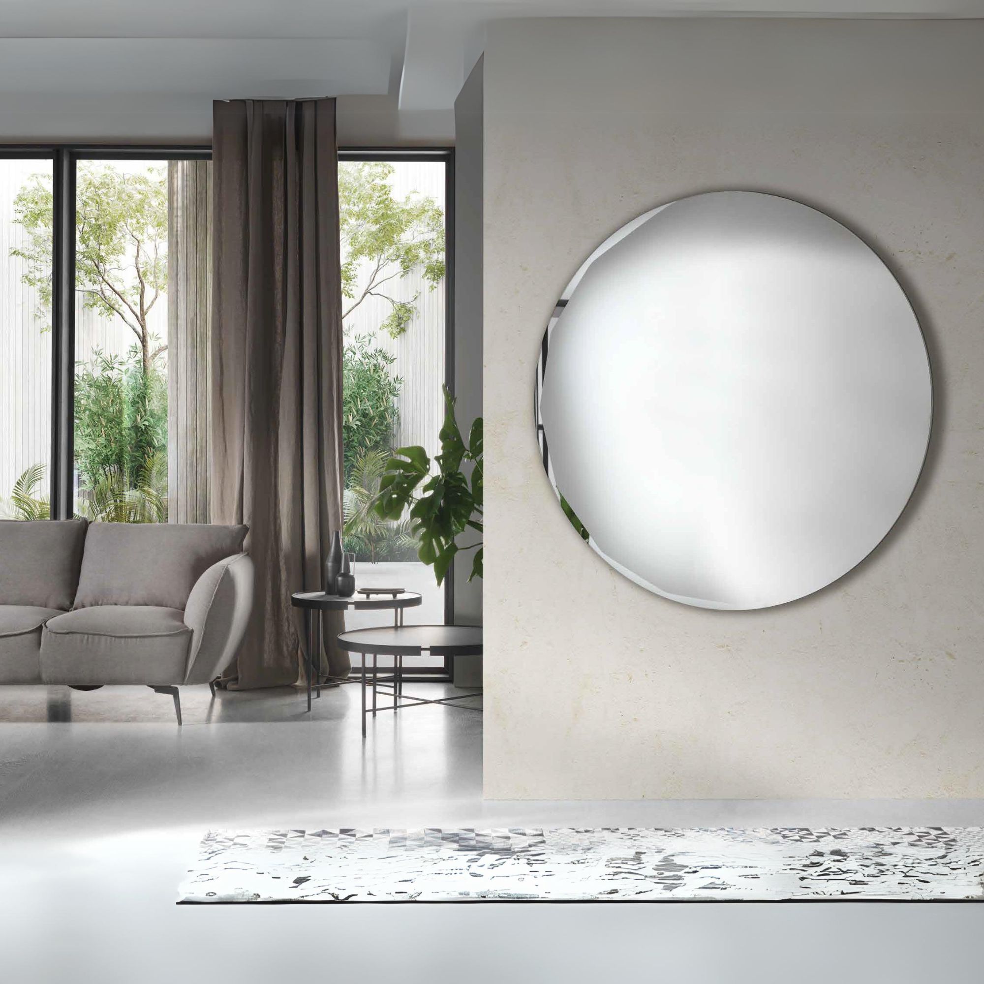 Specchio rotondo con molatura 90 cm <span>KALEIDO</span> - immagine 2