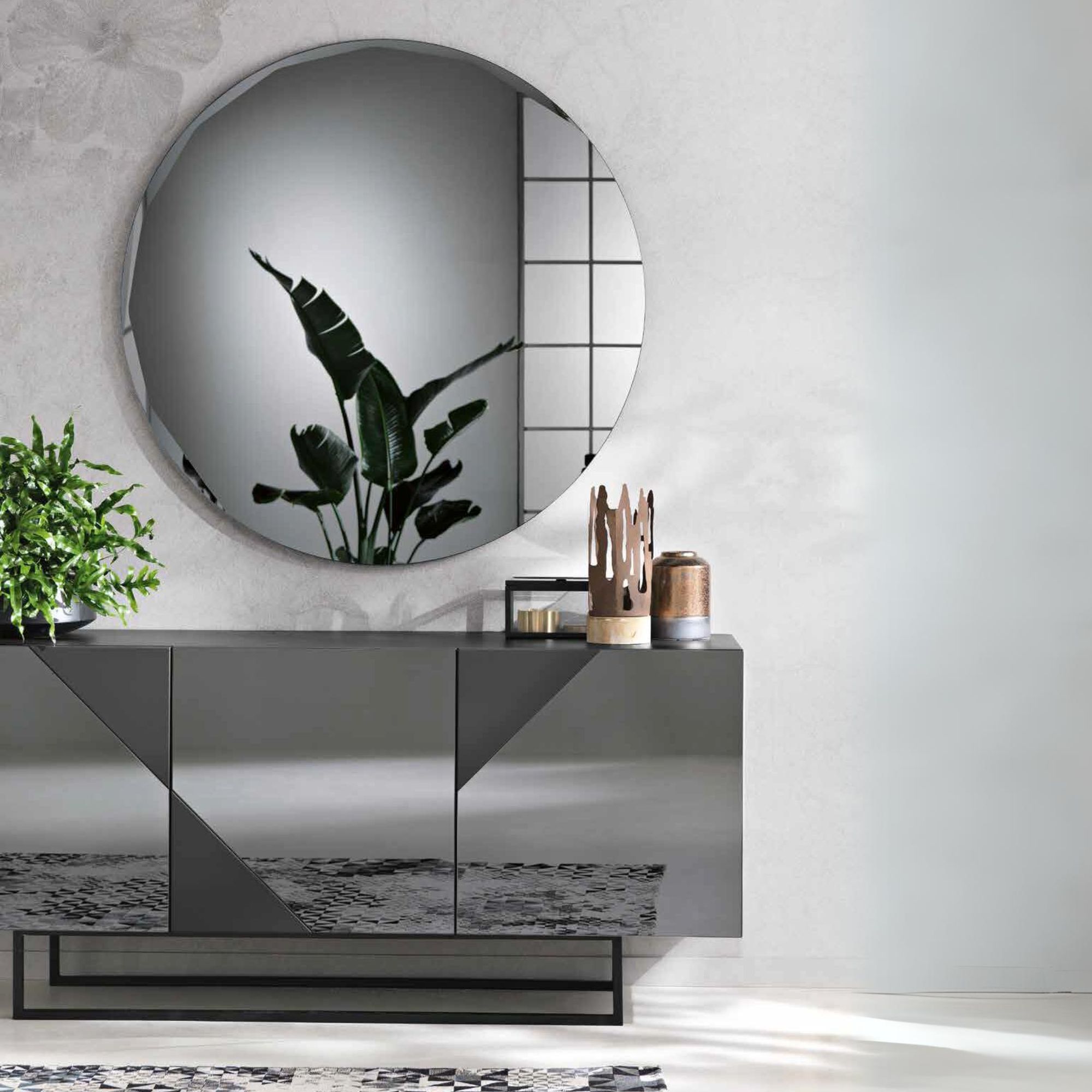 Specchio rotondo con molatura 90 cm <span>Fumè KALEIDO</span> - immagine 3