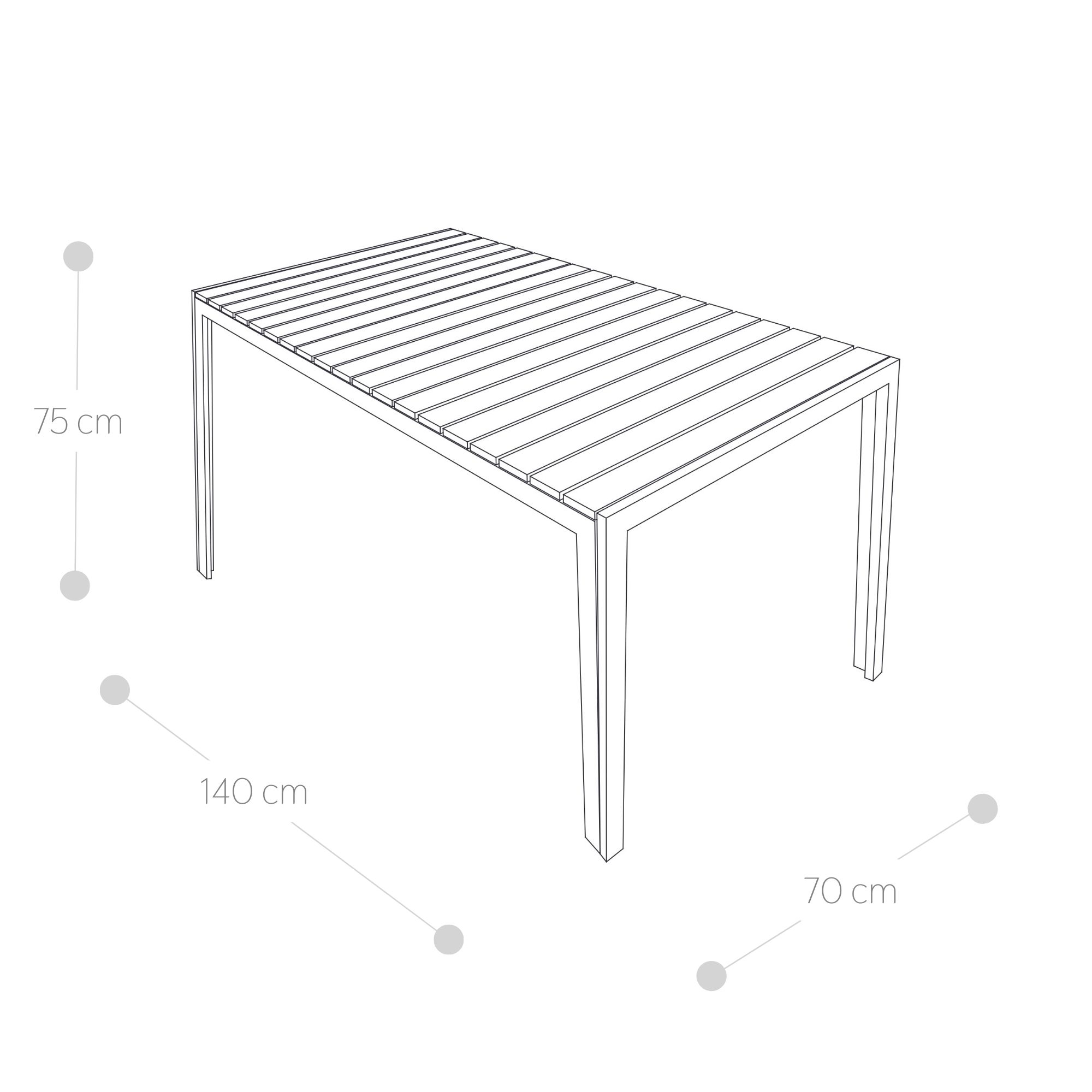 Tavolo da esterno <span>Nero STRIP</span> - immagine 7