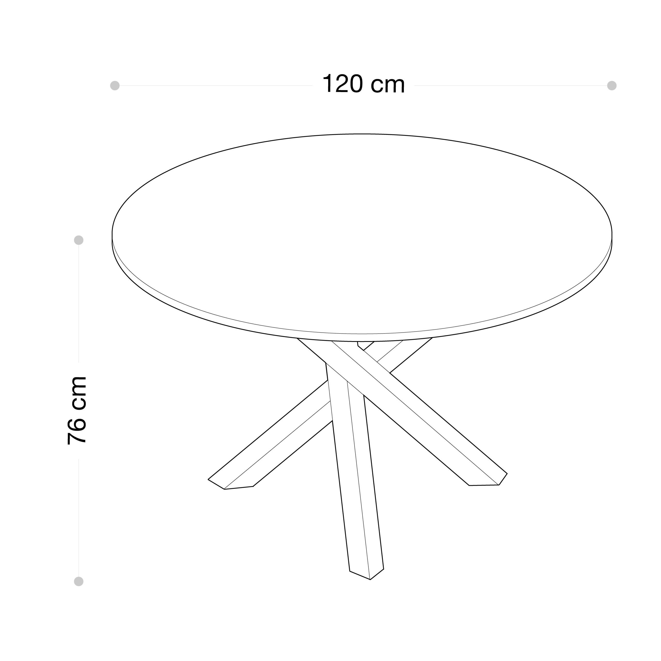 Tavolo rotondo 120 diametro sostegno bianco <span>Rovere NOAH</span> - immagine 5