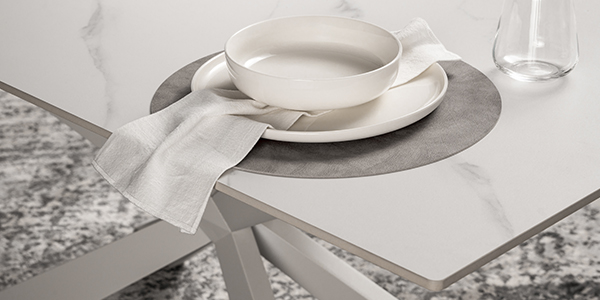 Tavolo fisso gamba metallo 160x90 <span>KROSS bianco marmo bianco</span> - immagine 5