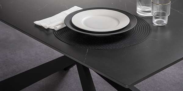 Tavolo fisso gamba metallo 160x90 <span>KROSS nero marmo nero</span> - immagine 5