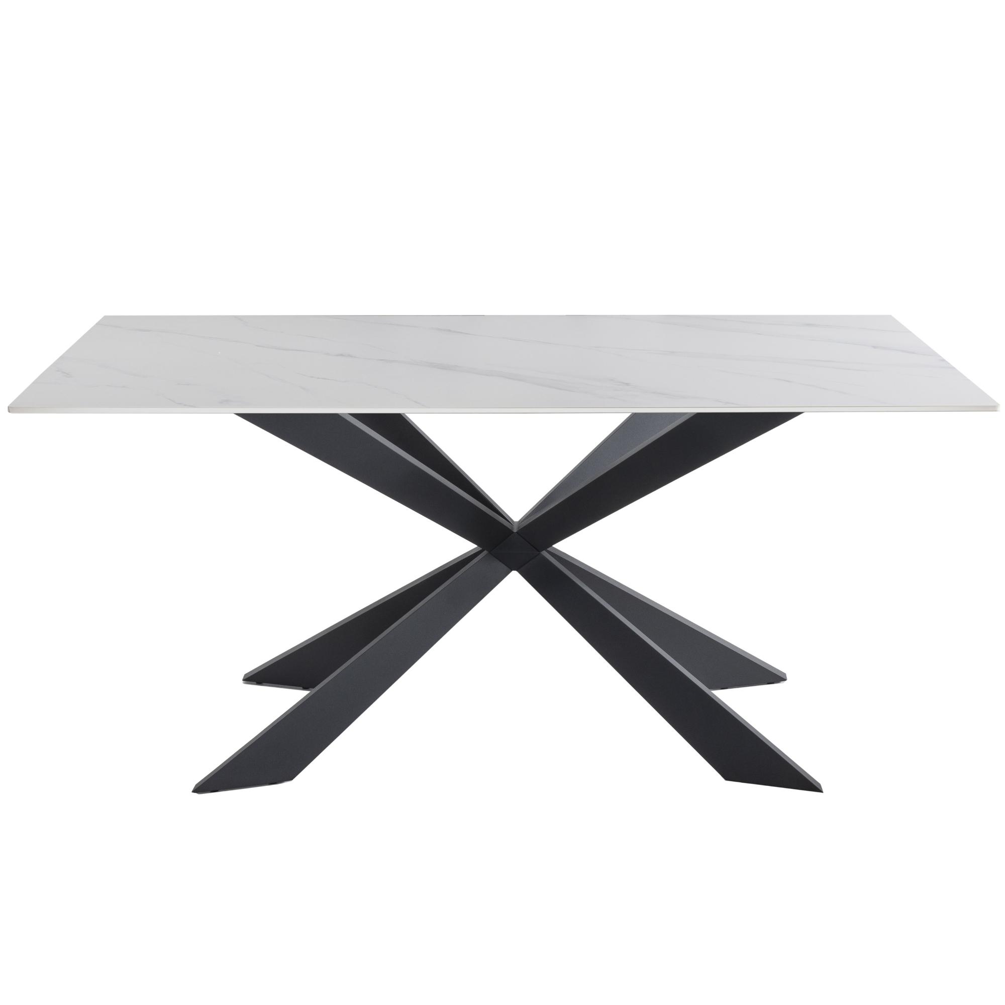 Tavolo fisso gamba metallo 160x90 <span>KROSS nero marmo bianco</span> - immagine 5