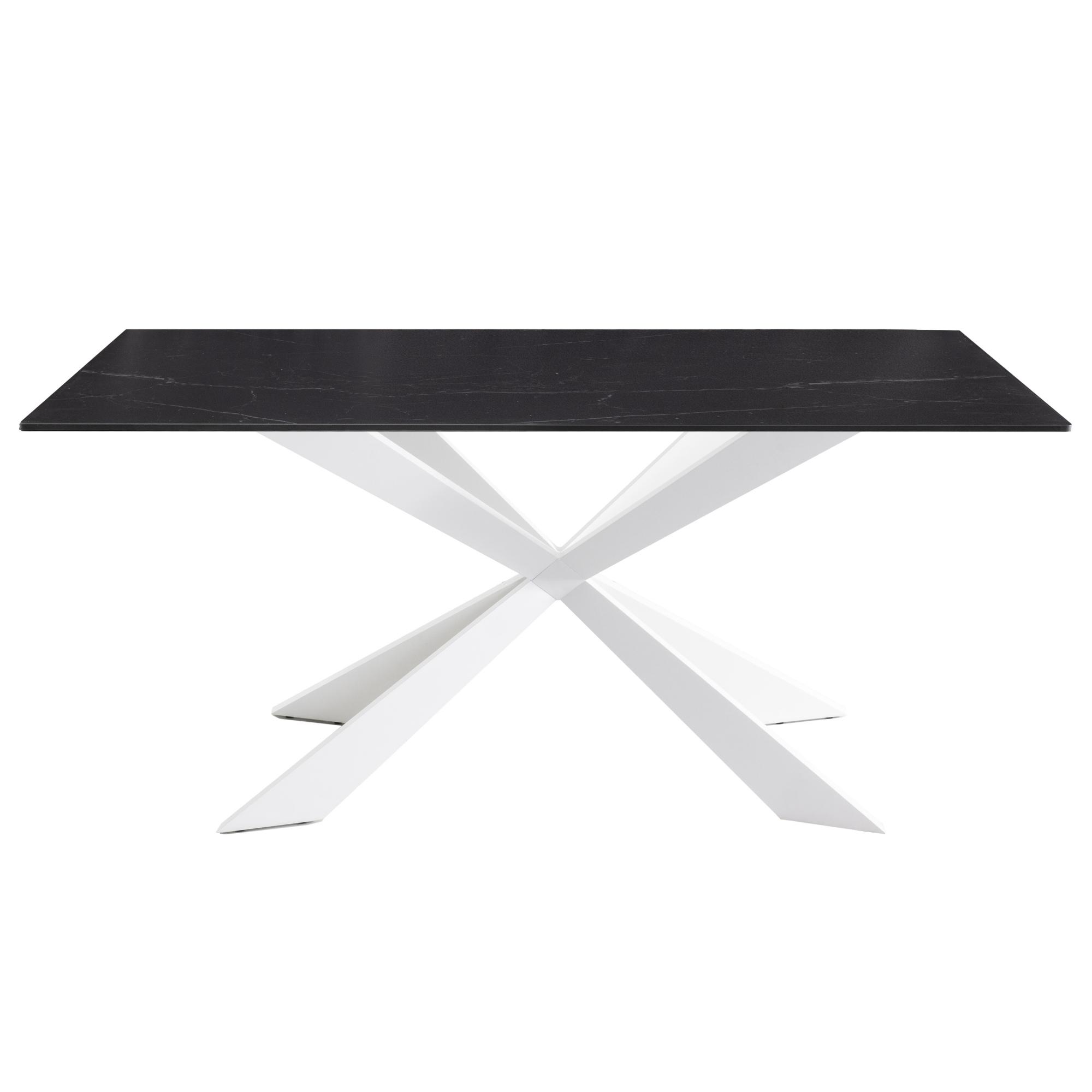 Tavolo fisso gamba metallo 160x90 <span>KROSS bianco marmo nero</span> - immagine 4