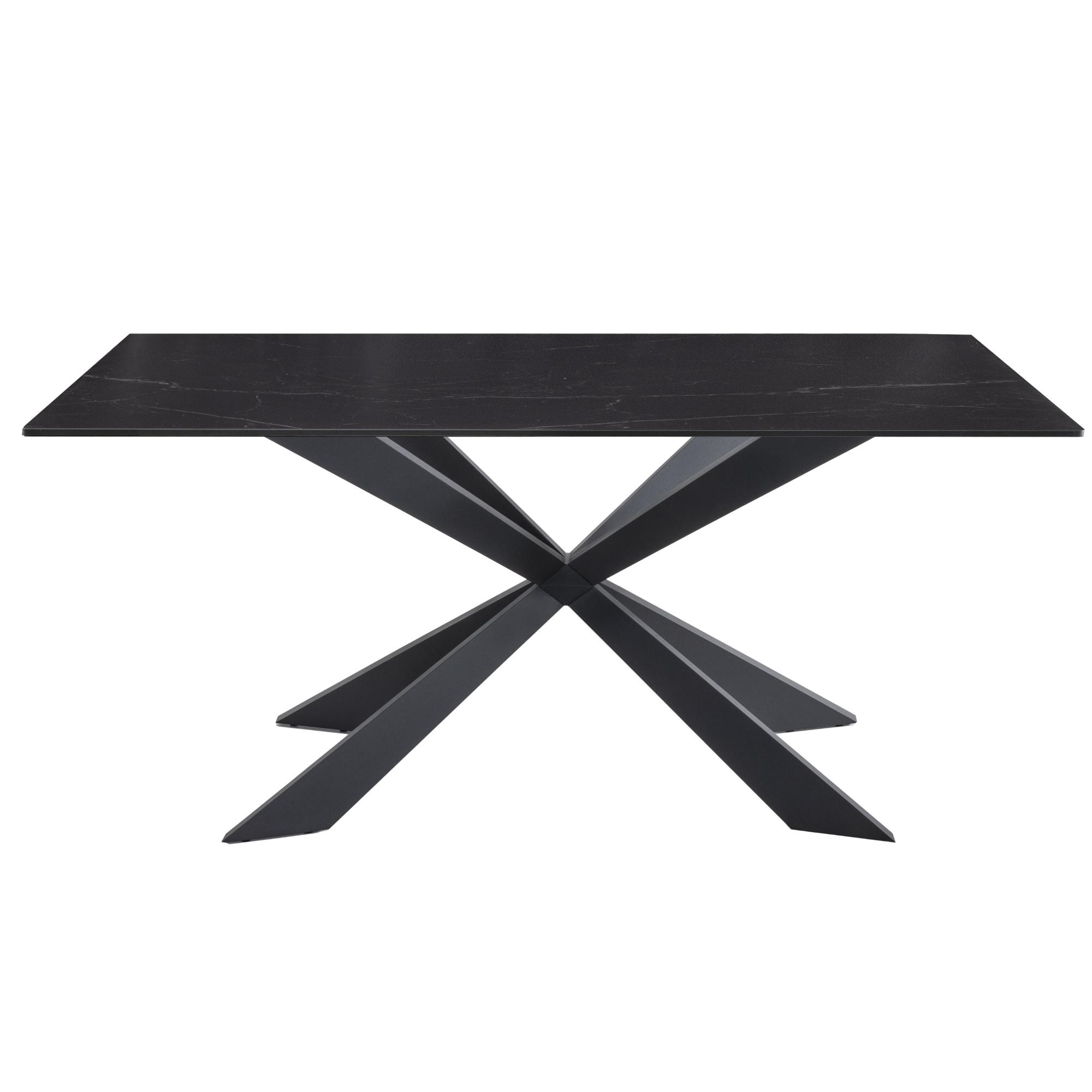 Tavolo fisso gamba metallo 160x90 <span>KROSS nero marmo nero</span> - immagine 6