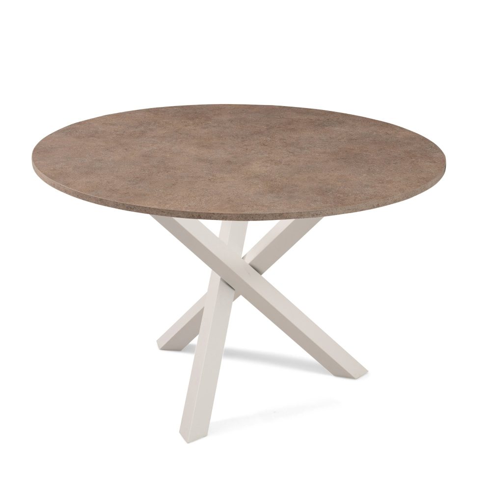 Tavolo rotondo 120 diametro sostegno bianco <span>Sabbia NOAH</span>