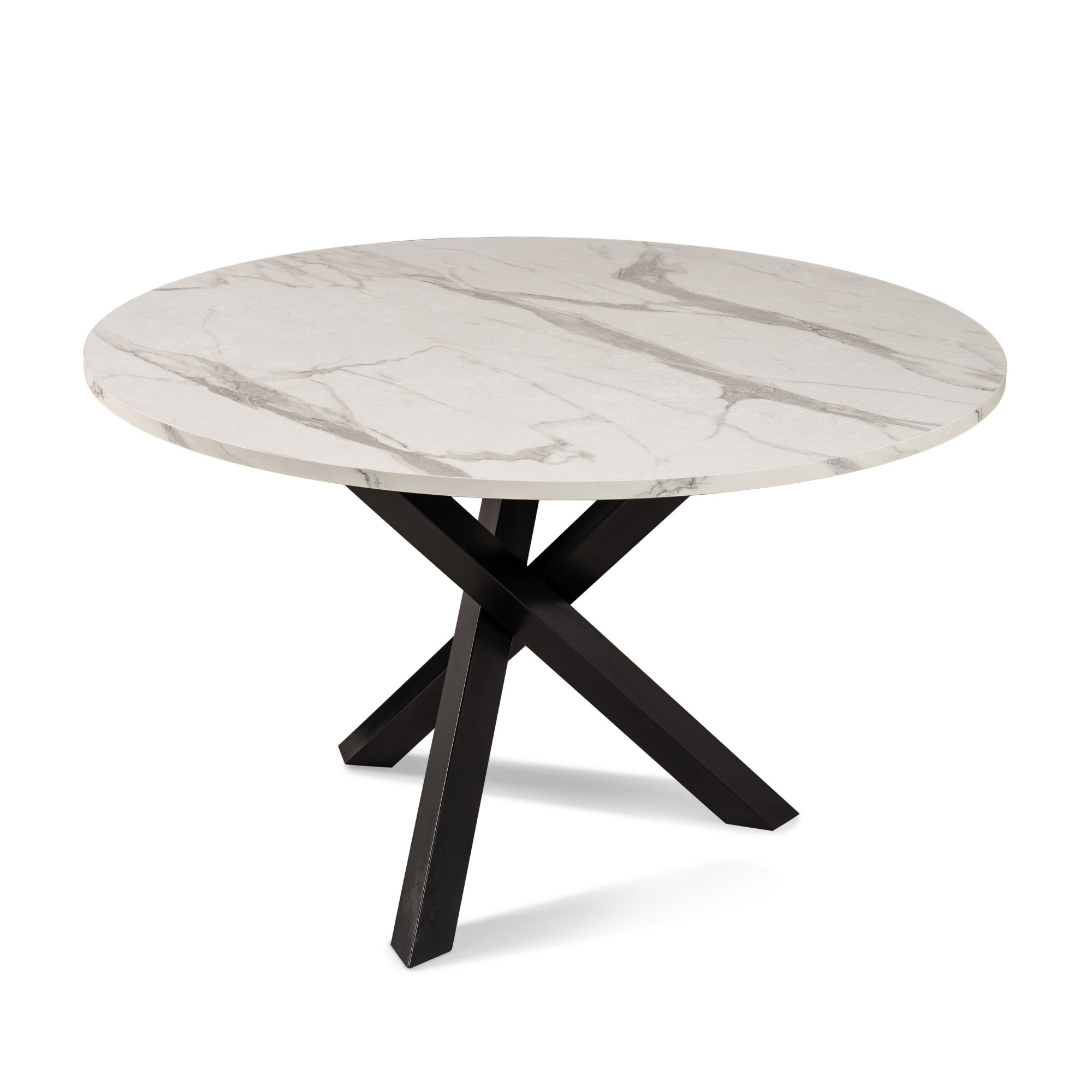 Tavolo rotondo 120 diametro sostegno nero <span>Marmo bianco NOAH</span>