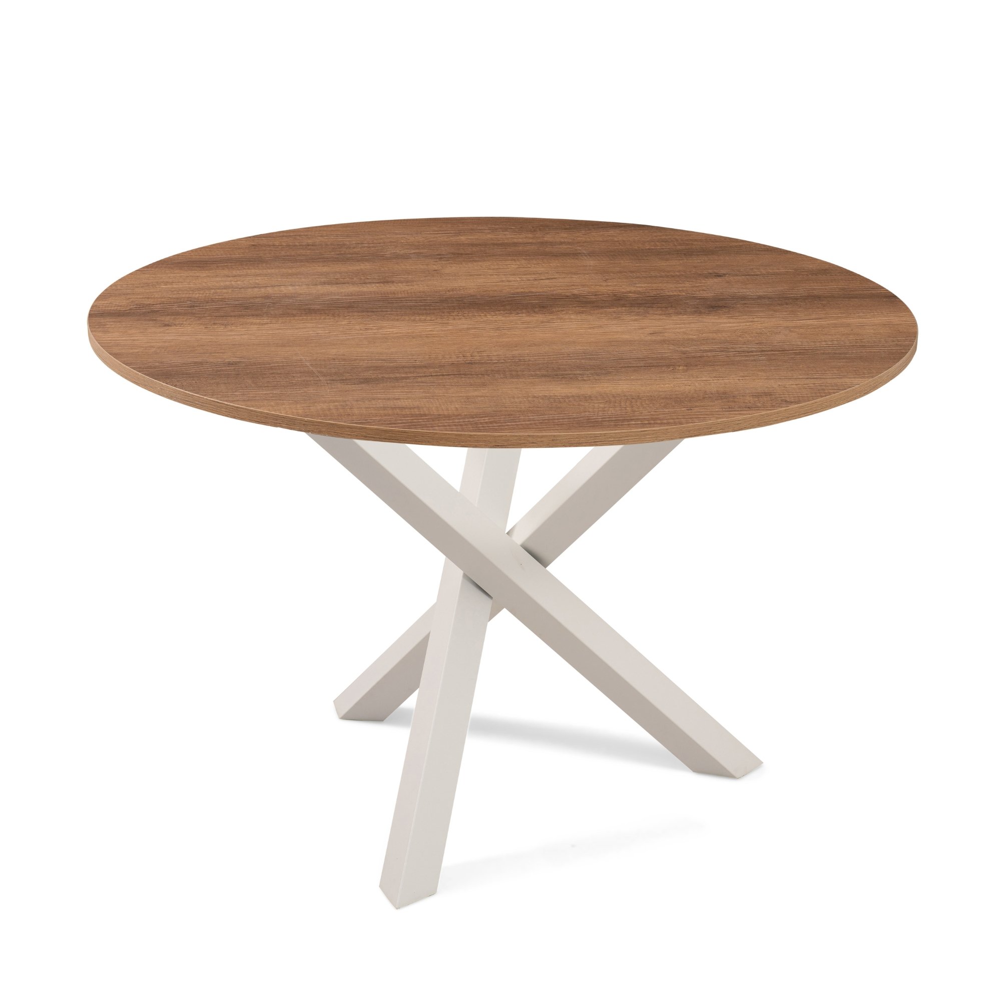 Tavolo rotondo 120 diametro sostegno bianco <span>Rovere NOAH</span>