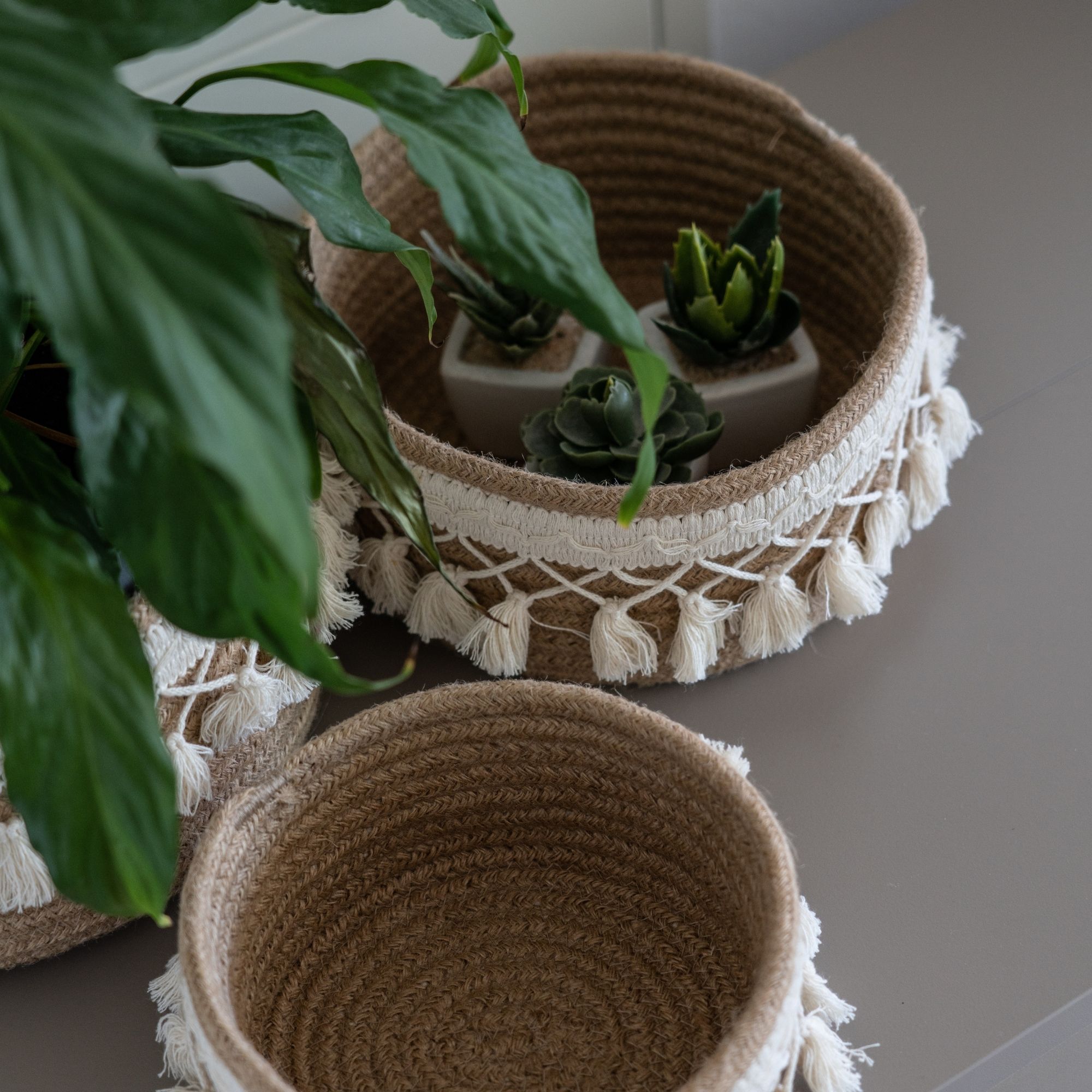 Set di 3 ceste in Corda naturale <span>DEDIA</span> - immagine 2