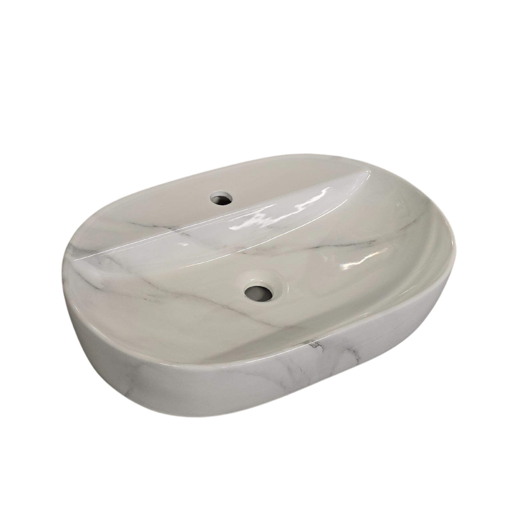 Lavabo da appoggio Moderno Marmo bianco BUDDY 60x41 cm