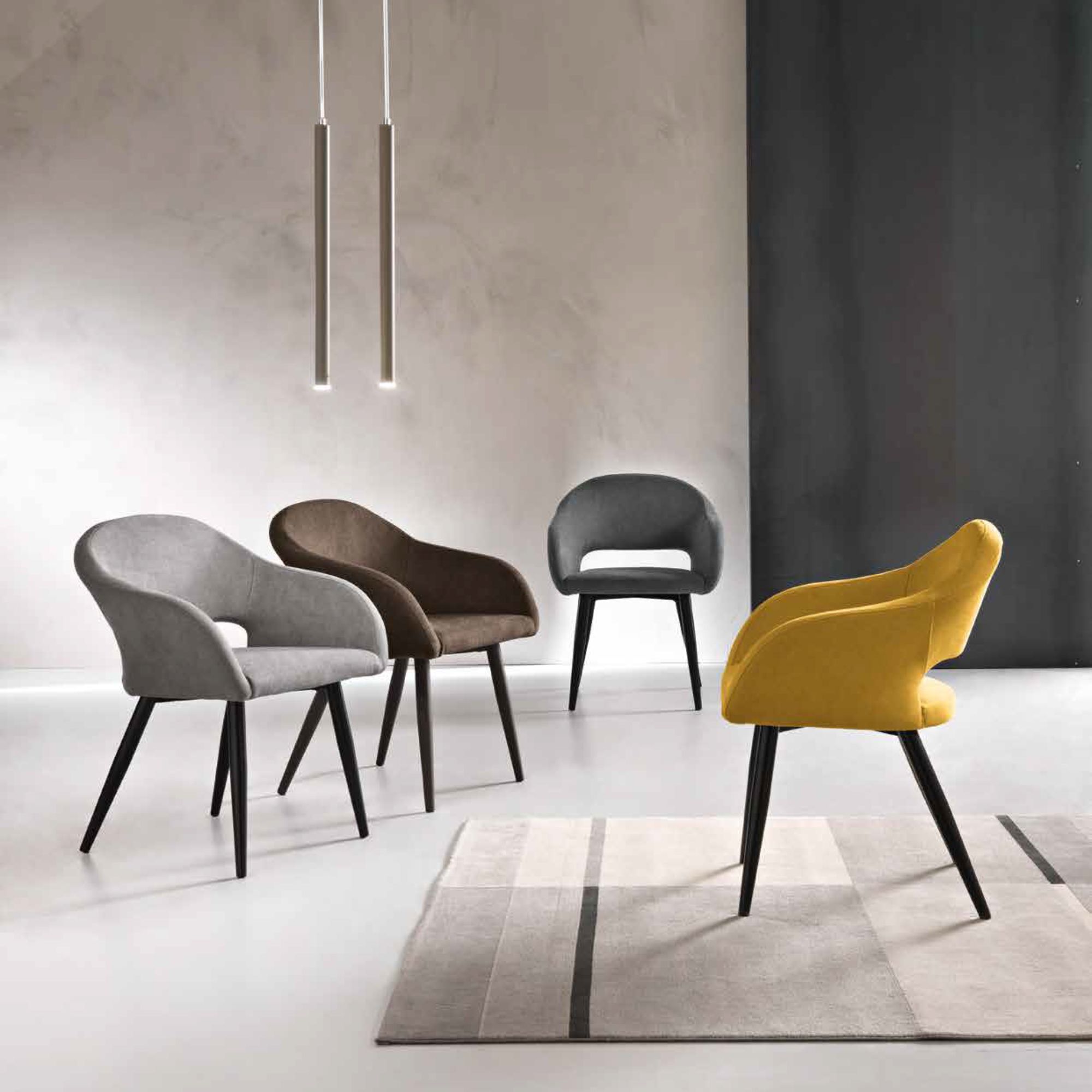 Sedia imbottita in tessuto<span>Antracite SALLY</span> - immagine 4