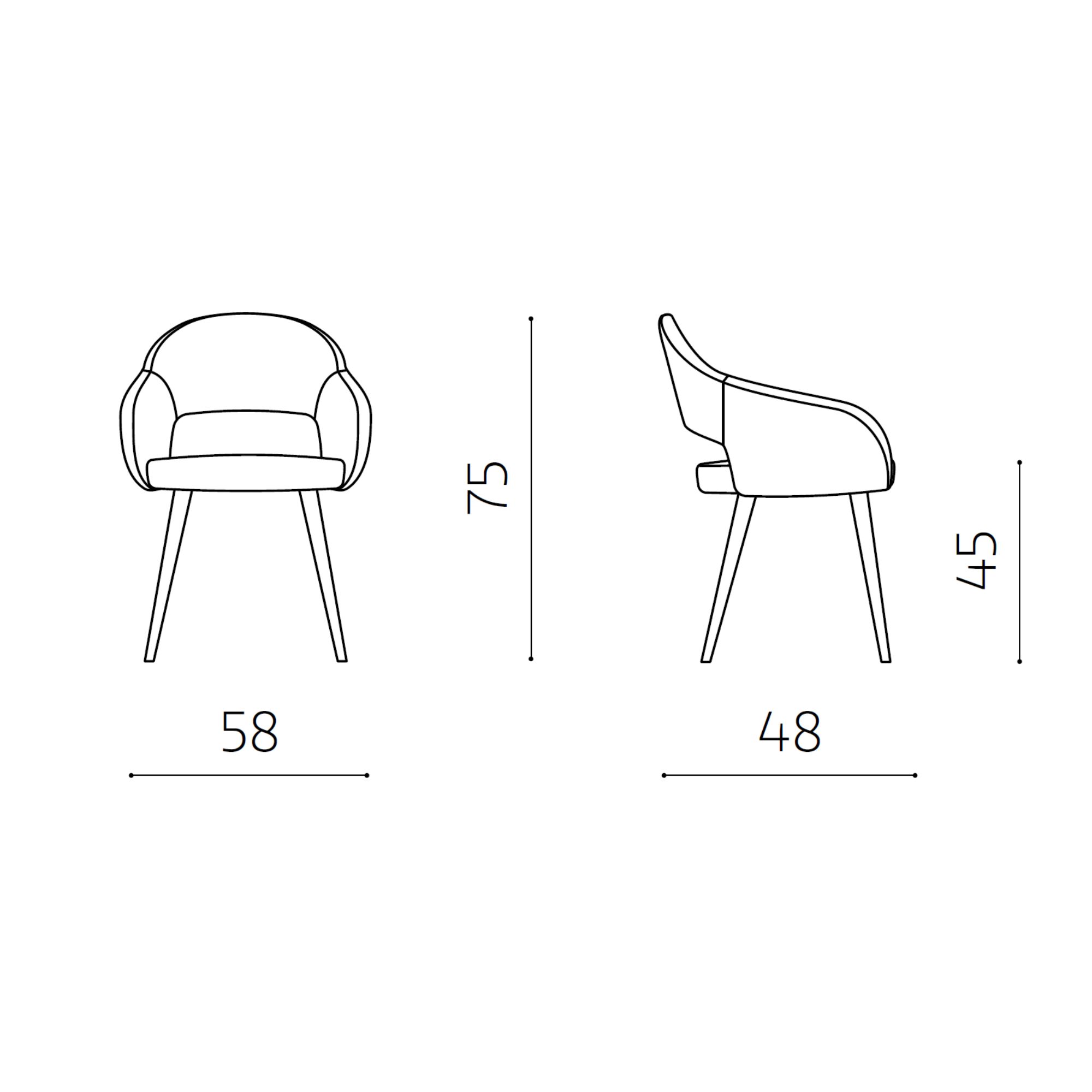 Sedia imbottita in tessuto<span>Antracite SALLY</span> - immagine 5