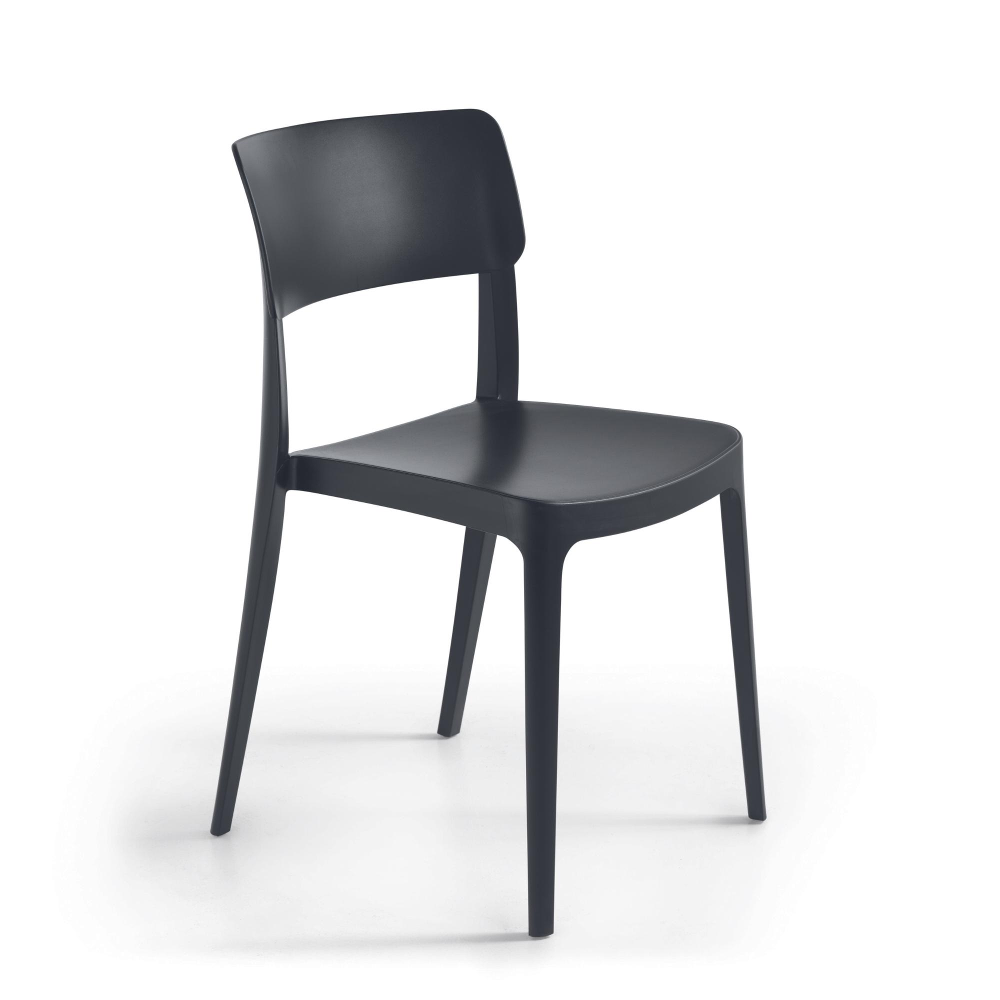 Sedia impilabile in polipropilene <span>Nero RUNA</span>