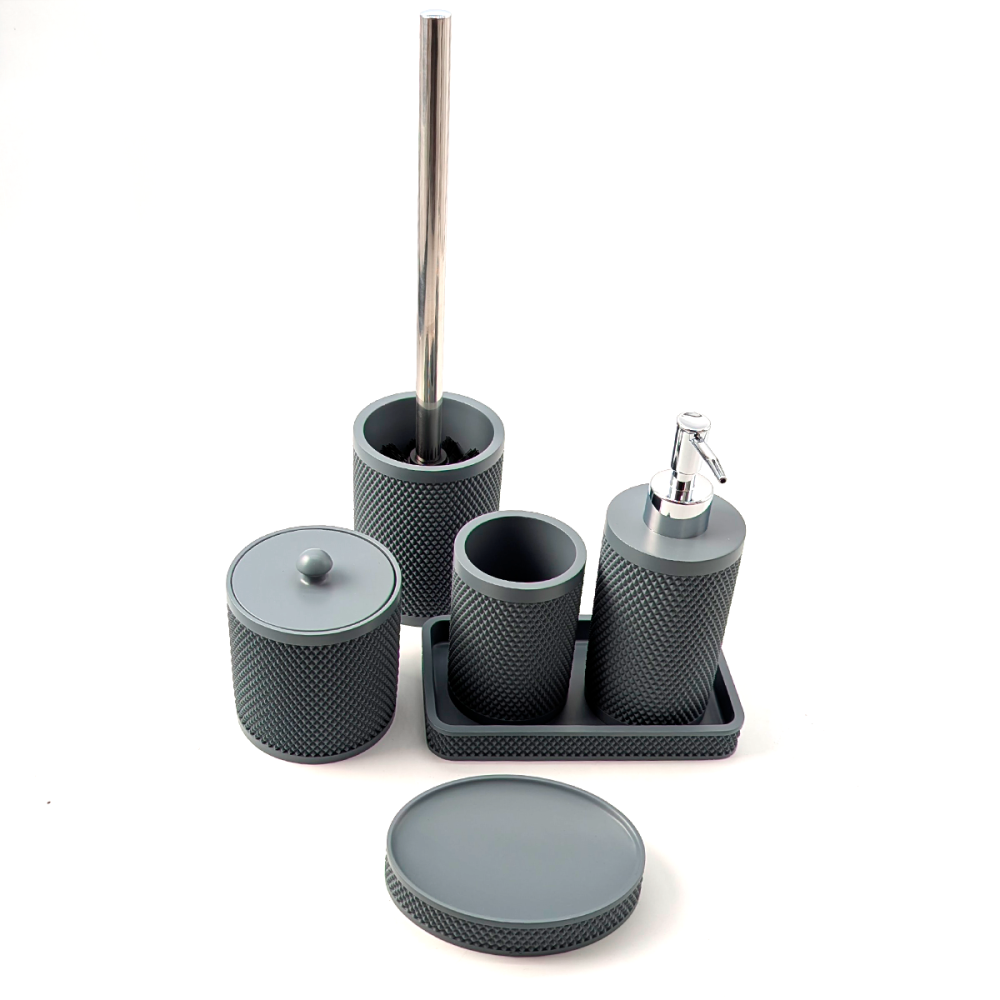 Set accessori bagno grigio