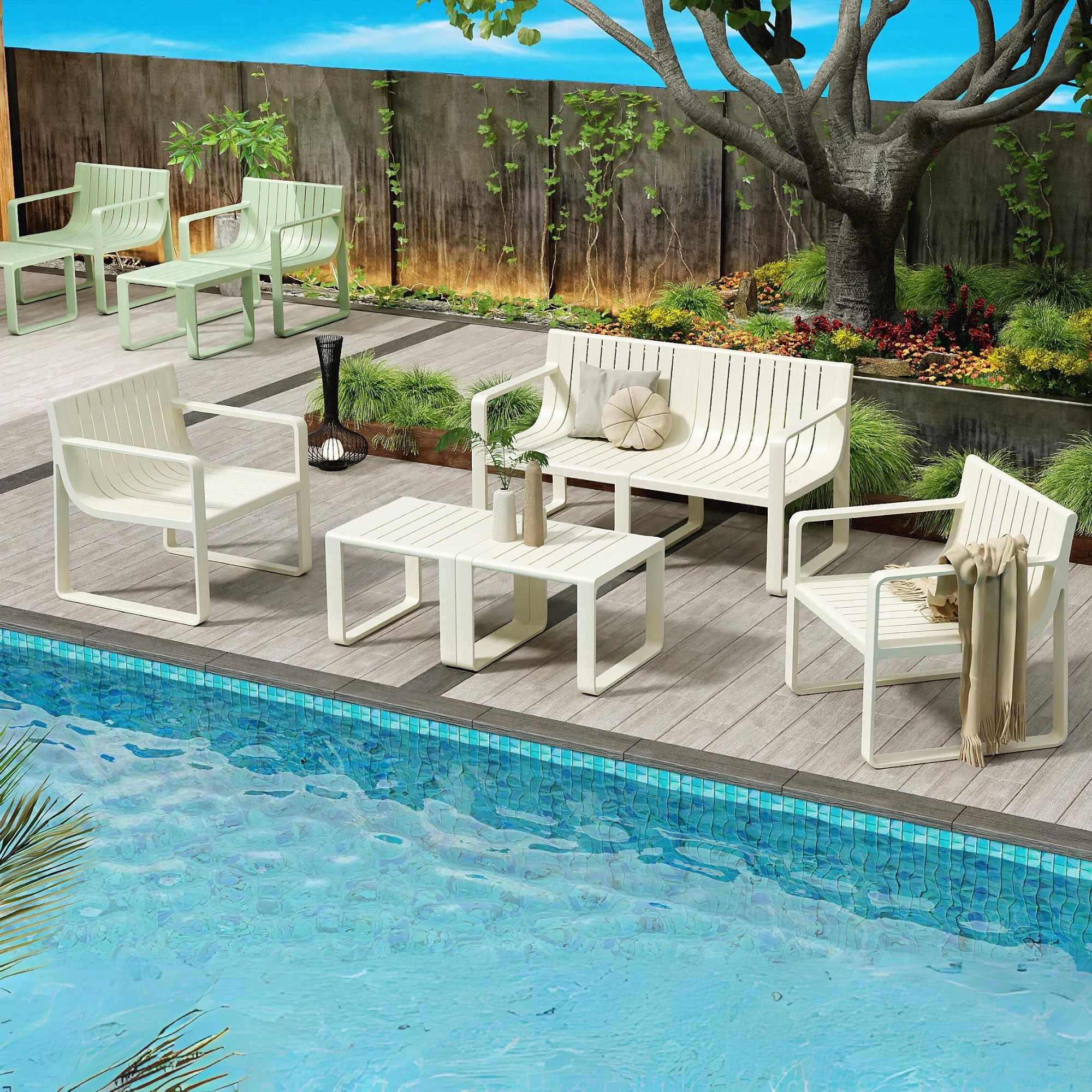 Set da esterno bianco Ibiza - immagine 2