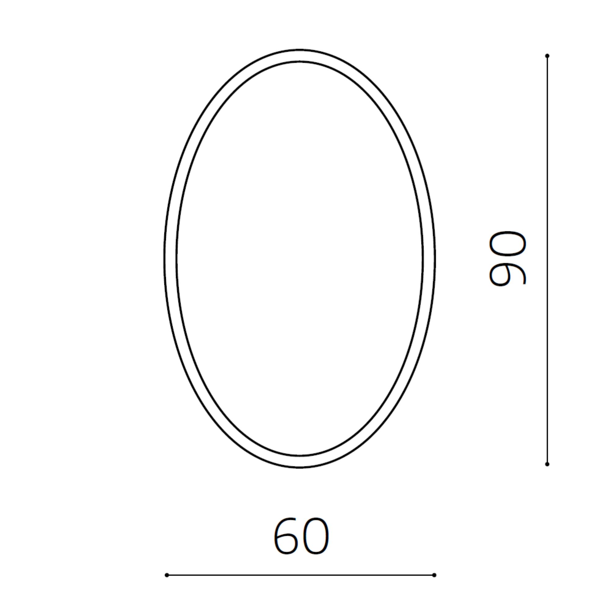 Specchio a parete ovale moderno 90x60 cm <span>BJORN</span> - immagine 3