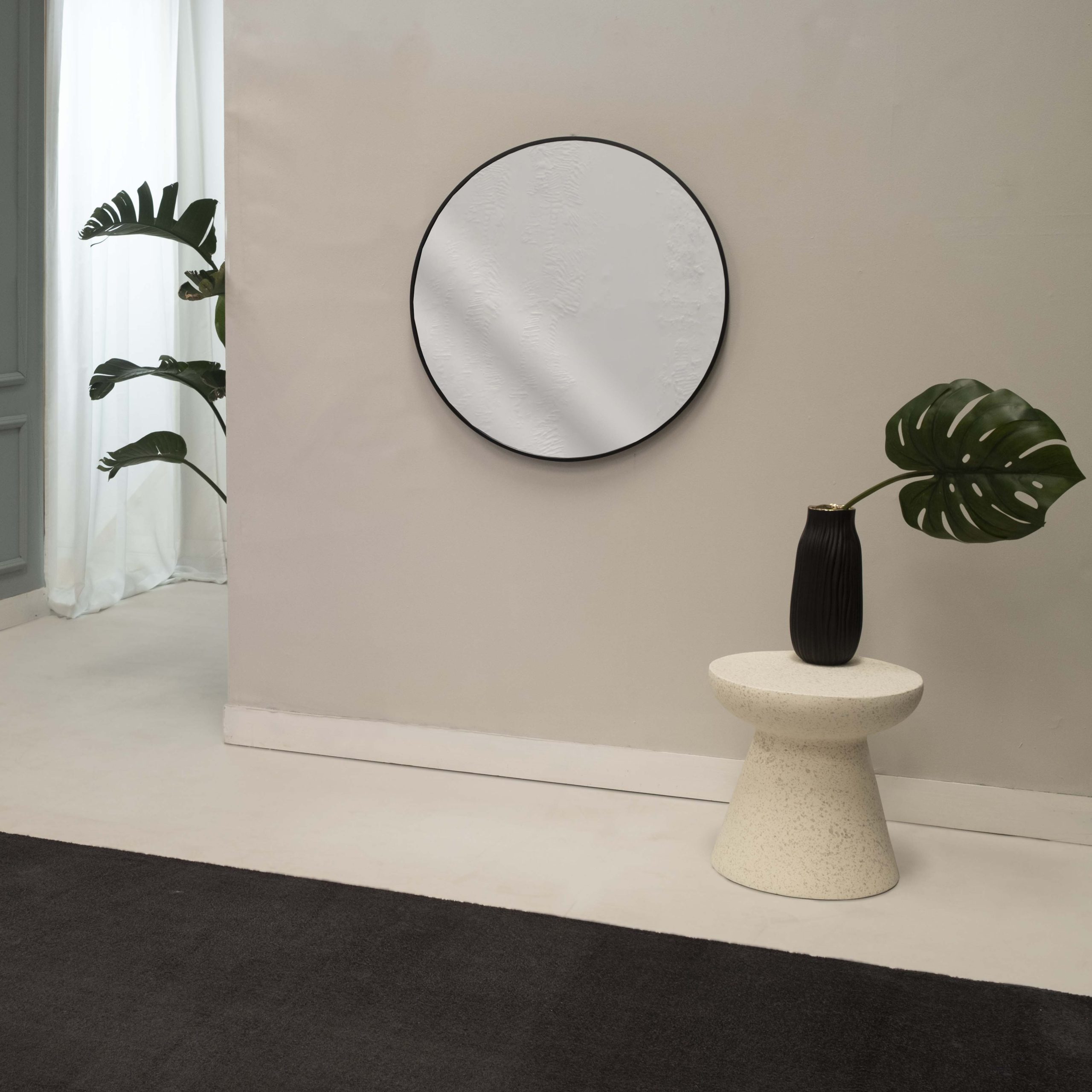 Specchio Tondo 70 cm Diametro nero Bella - immagine 3