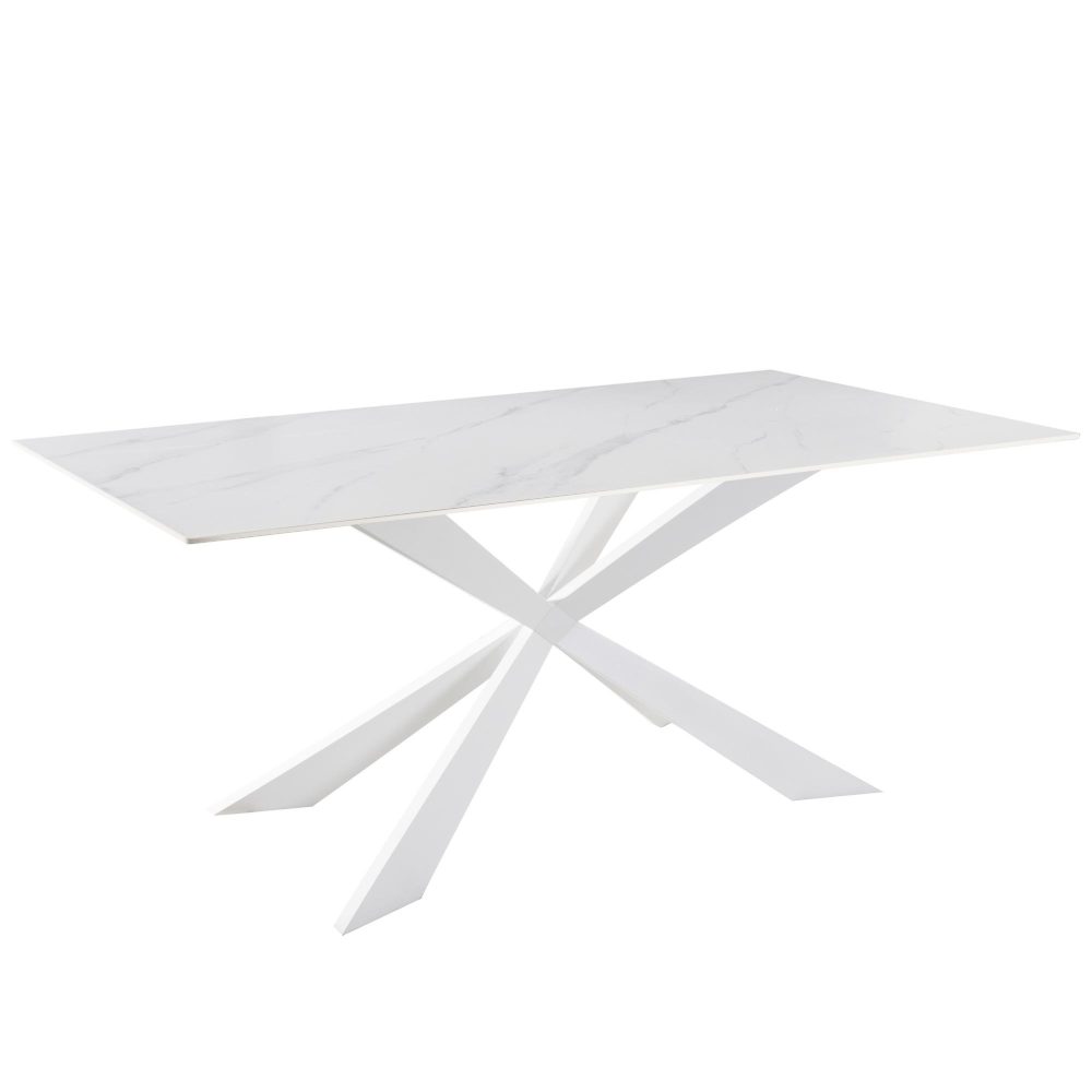 Tavolo fisso gamba metallo 160x90 <span>KROSS bianco marmo bianco</span>