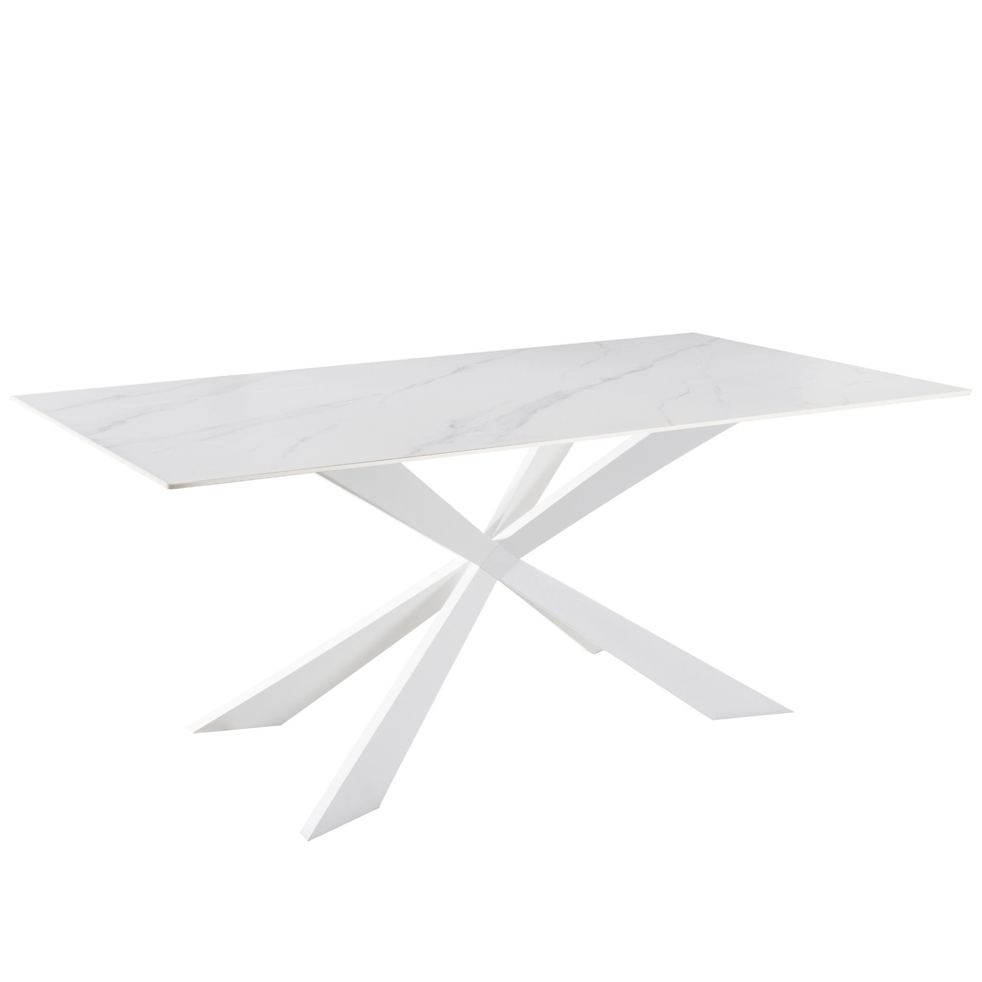 Tavolo fisso gamba metallo 160x90 <span>KROSS bianco marmo bianco</span>