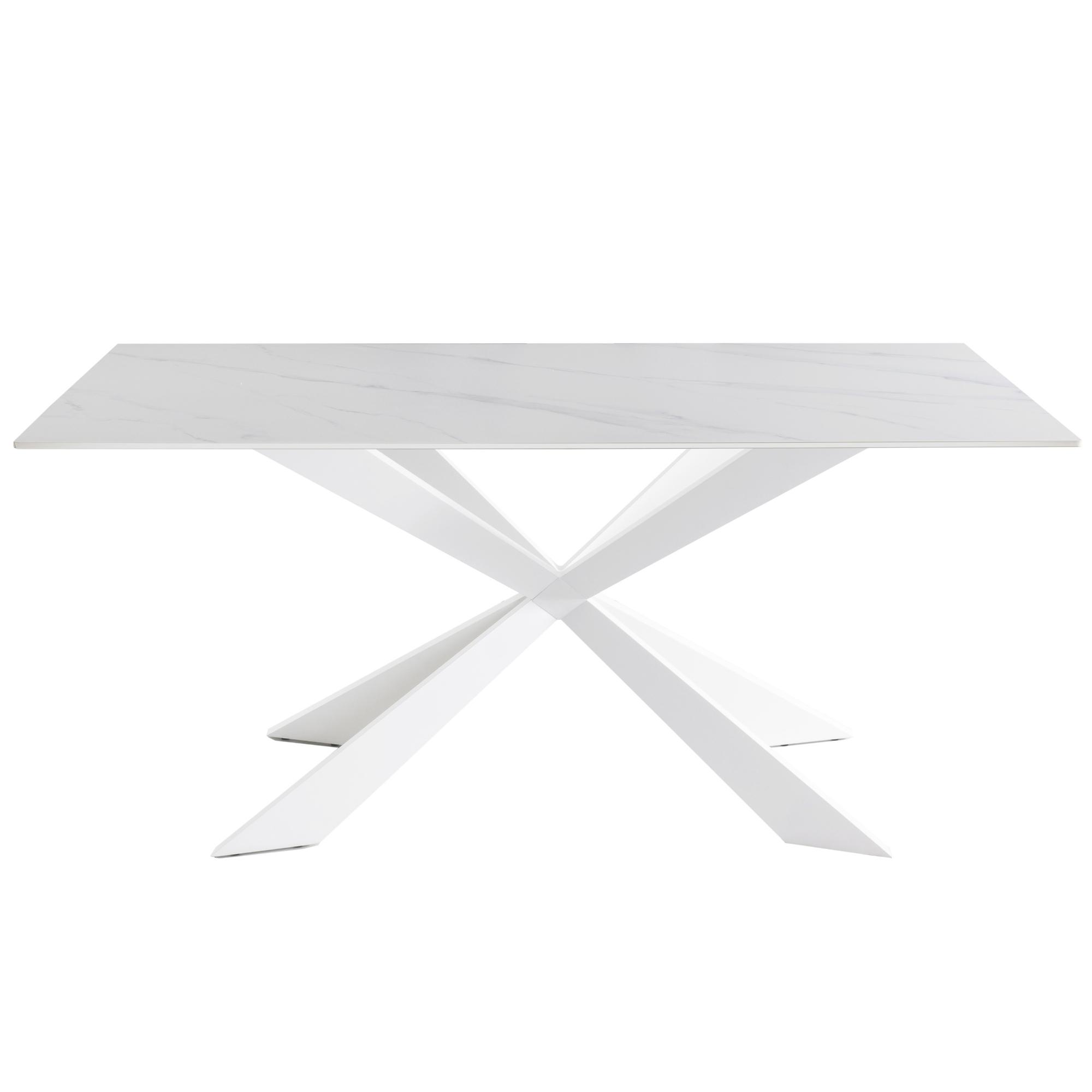 Tavolo fisso gamba metallo 160x90 <span>KROSS bianco marmo bianco</span> - immagine 6